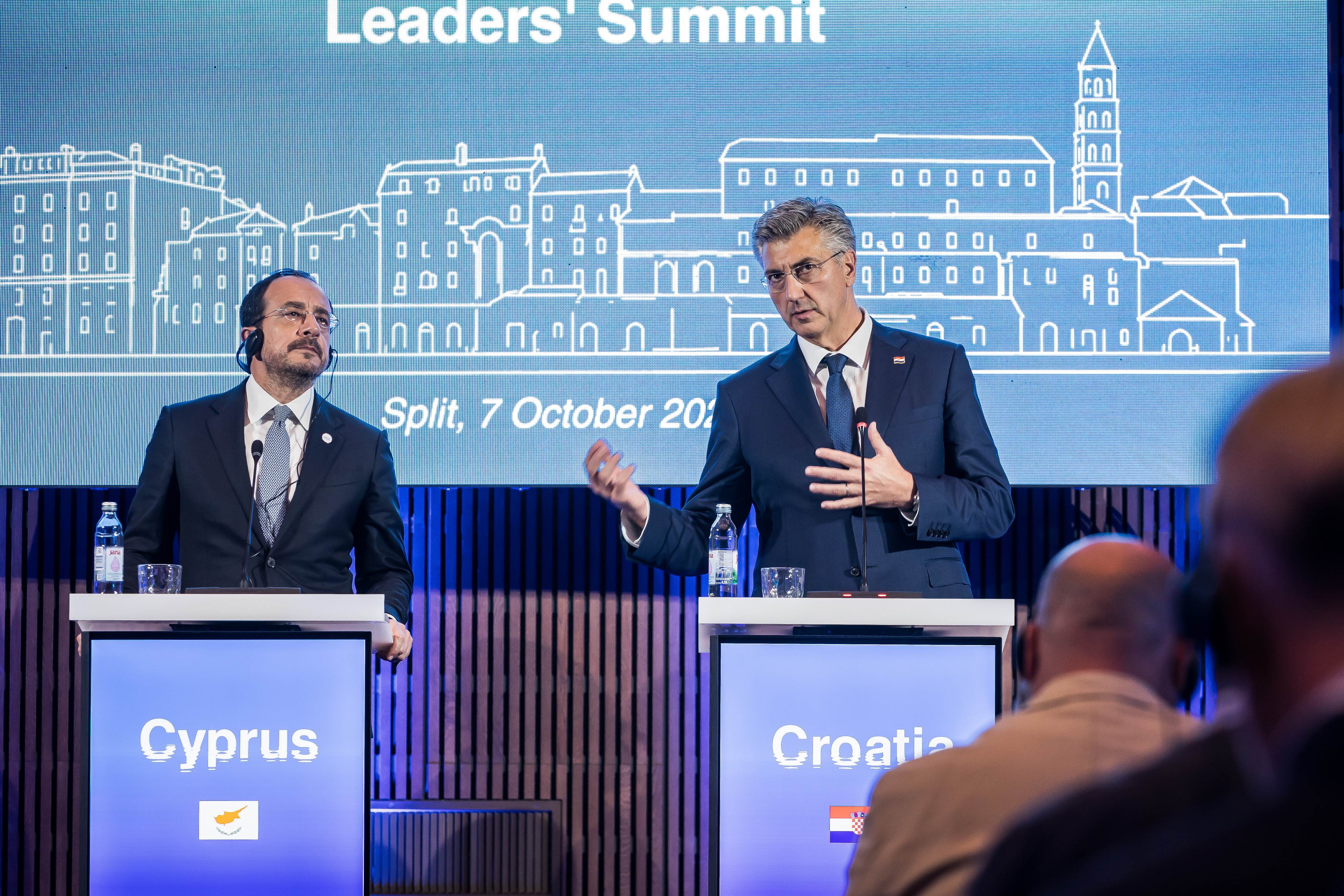 Summit Croatia 2026. konferencija za medije. Nikos Christodoulides i predsjednik Vlade RH Andrej Plenkovic Photo: Zvonimir Barisin/PIXSELL