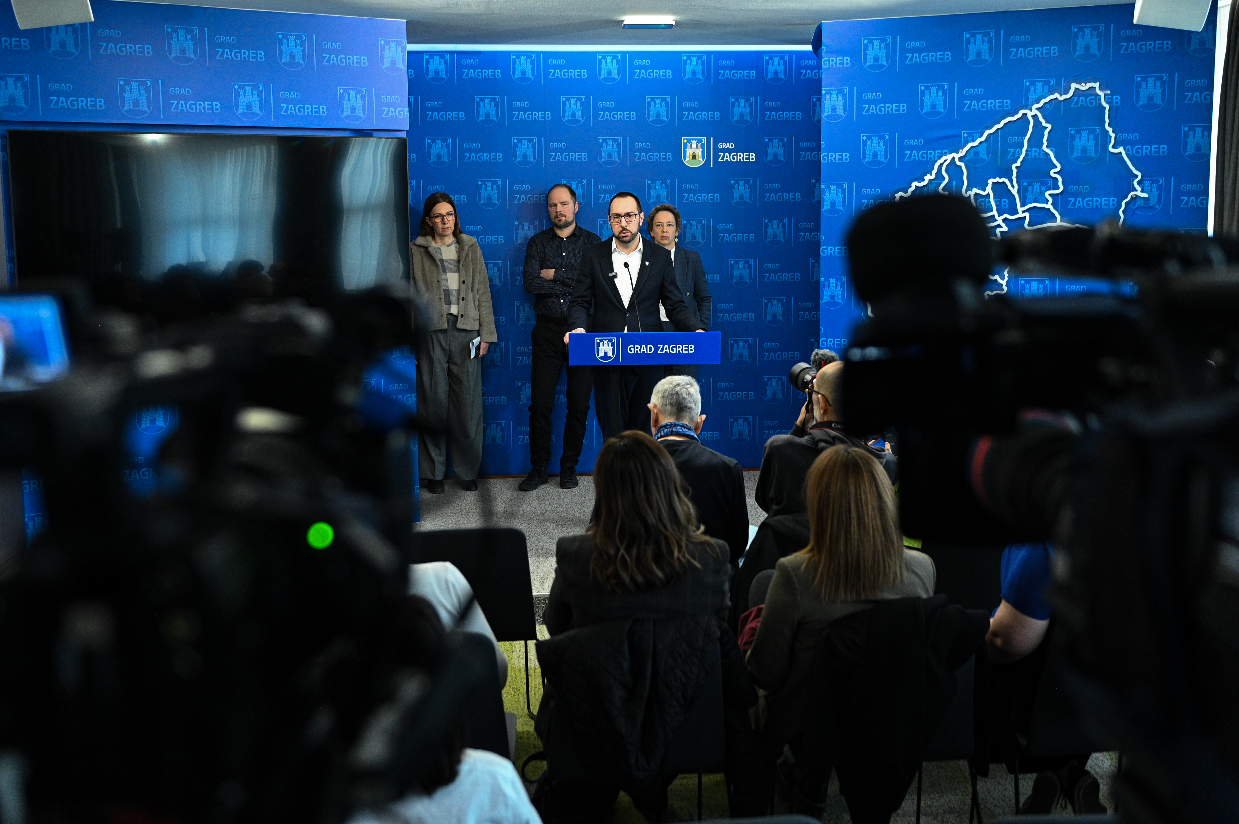 03.02.2026., Gradska uprava, Zagreb - Pres konferenica Tomisava Tomasevica u vezi jucerasnjeg doceka rukometasa. Photo: Luka Antunac/PIXSELL