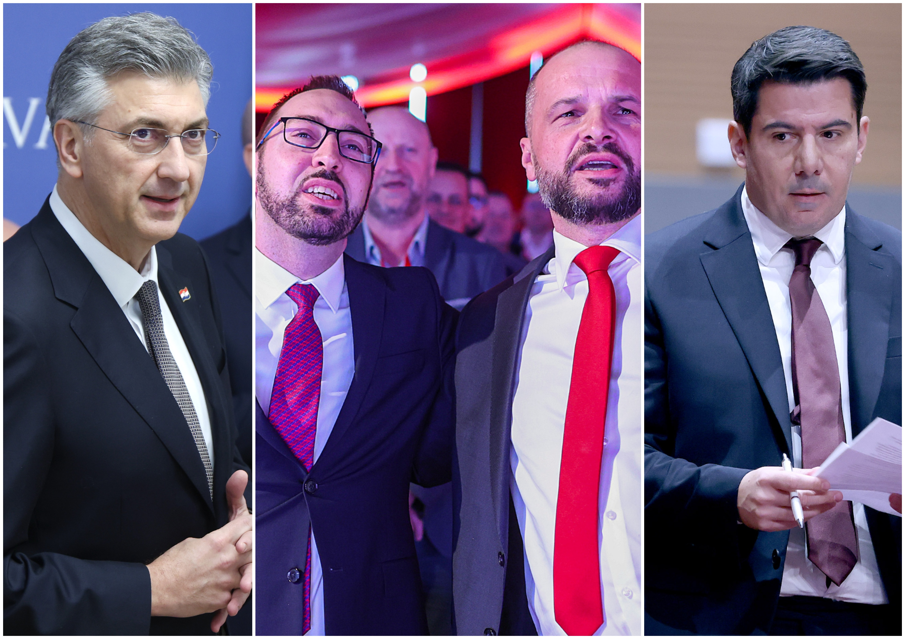 kombo fotografija Plenković, Tomašević, Hajdaš Dončić i Grmoja