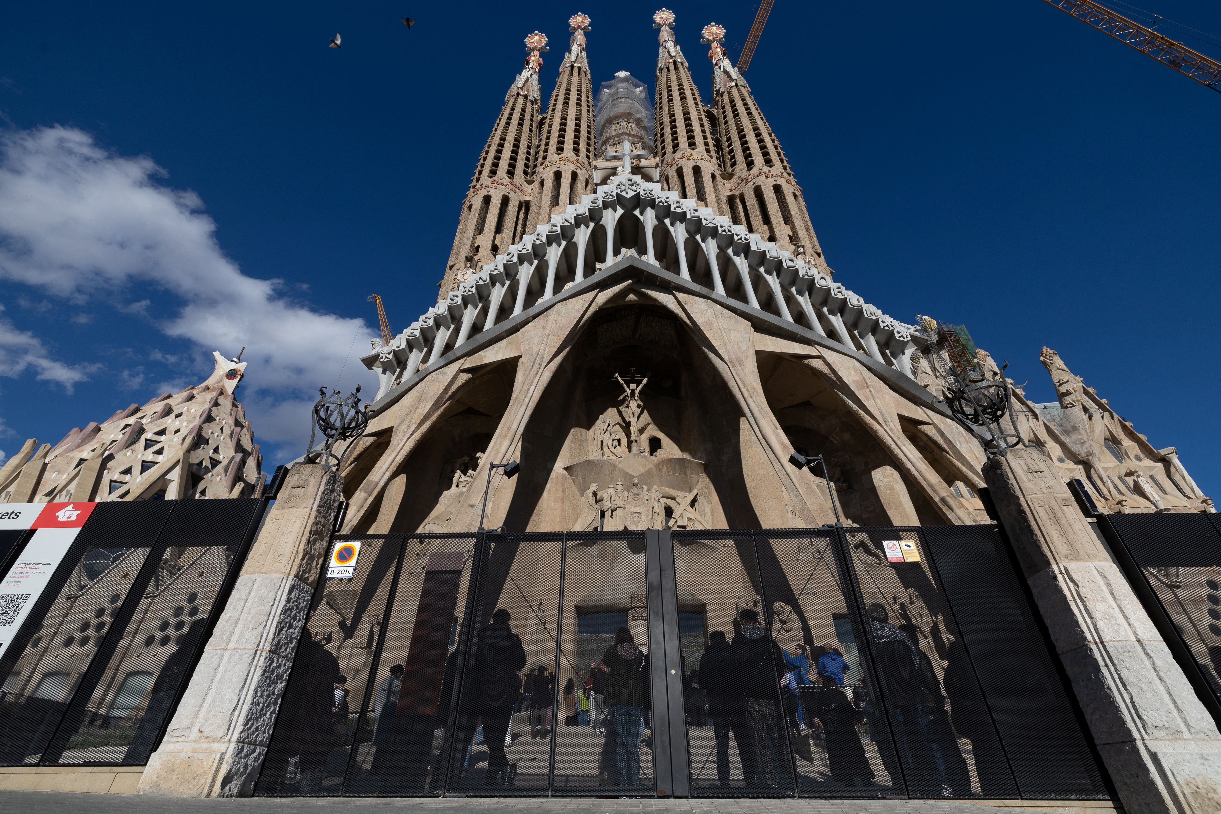 A picture taken on February 3, 2026 shows an outside view of Spanish architect Antoni Gaudi's Sagrada Familia Basilica in Barcelona.