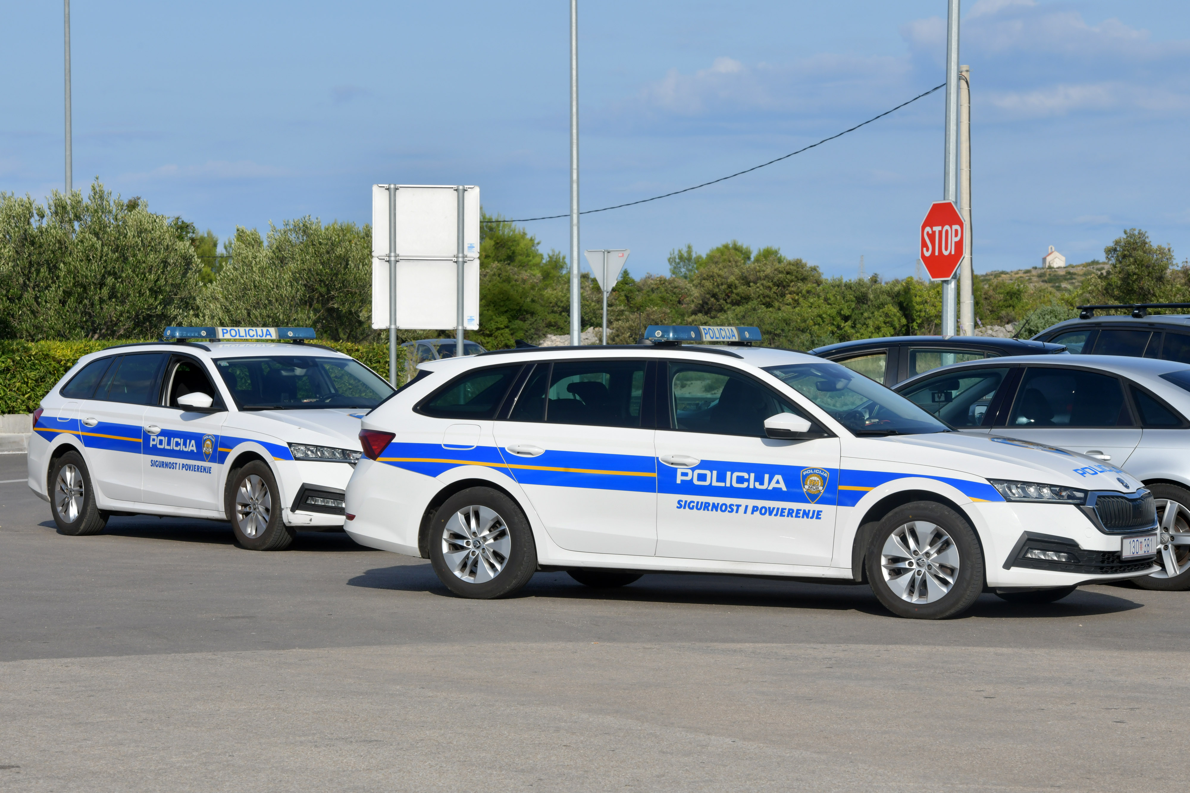 17.09.2025., Sibenik - Policijska vozila i oznake. Photo: Hrvoje Jelavic/PIXSELL