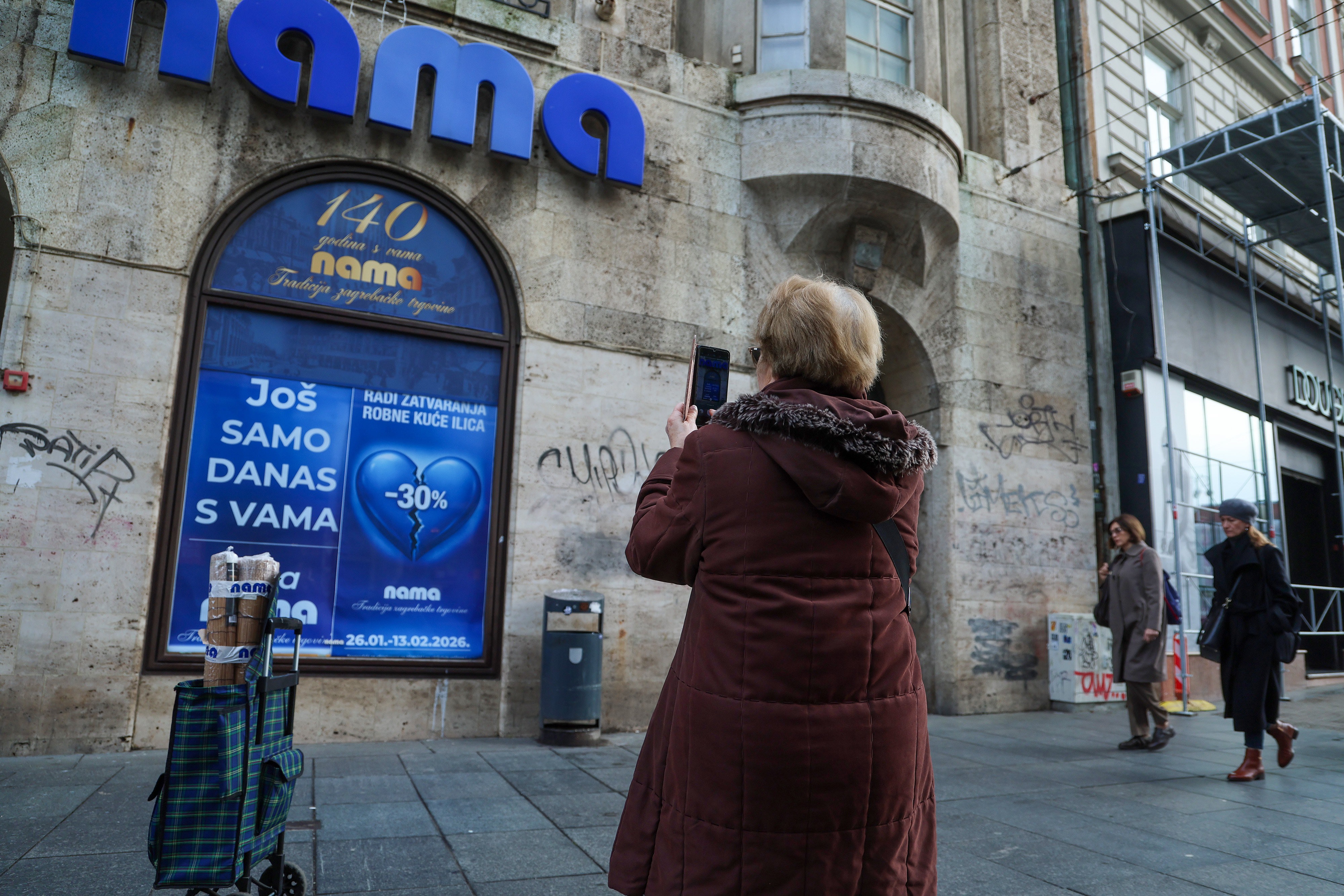13.02.2026., Zagreb - Posljednji radni dan kultne zagrebacke robne kuce Nama u Ilici. Photo: Sanjin Strukic/PIXSELL