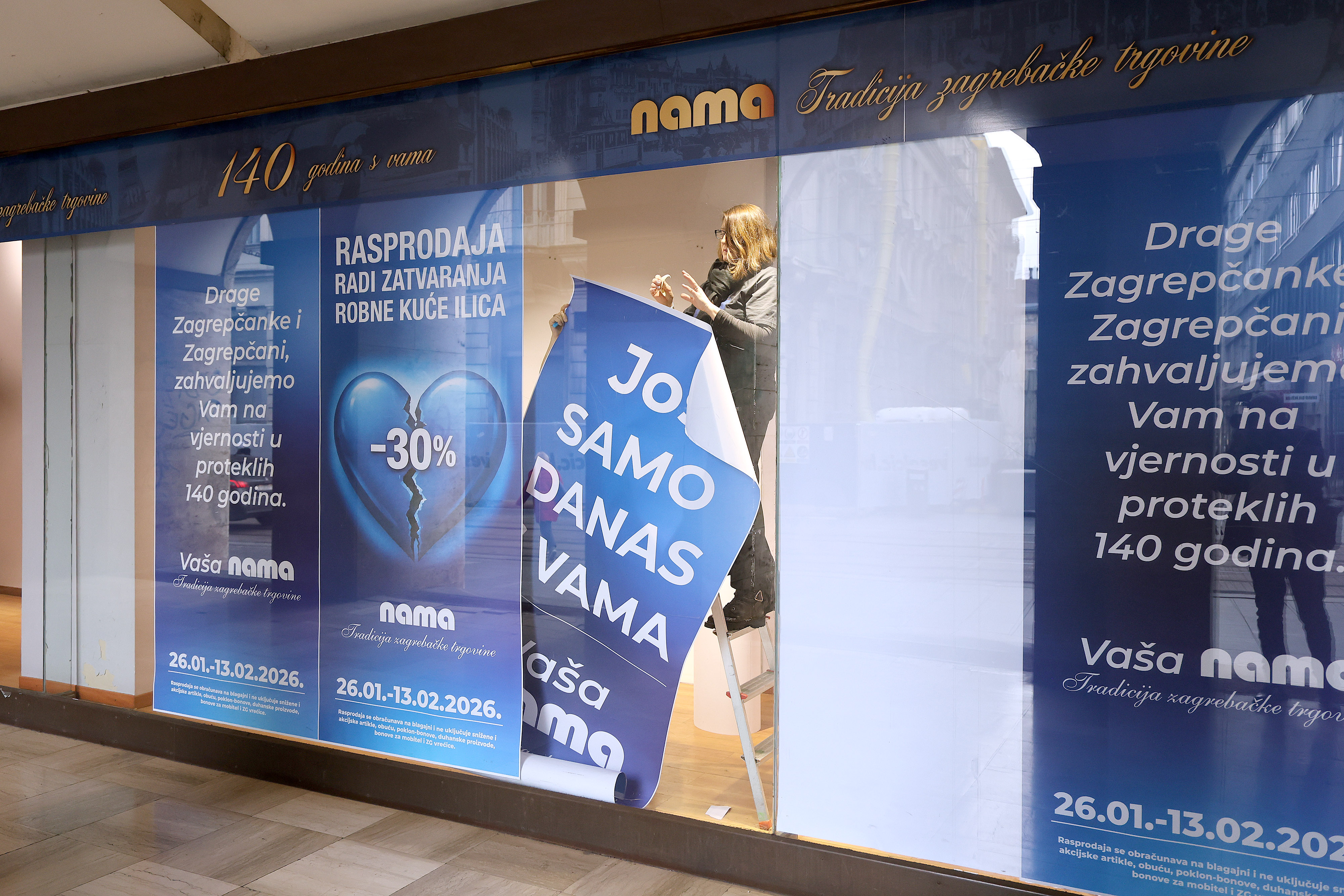 13.02.2026., Zagreb - Nakon 140 godina rada, Nama u Ilica danas zatvara svoja vrata. Photo: Patrik Macek/PIXSELL