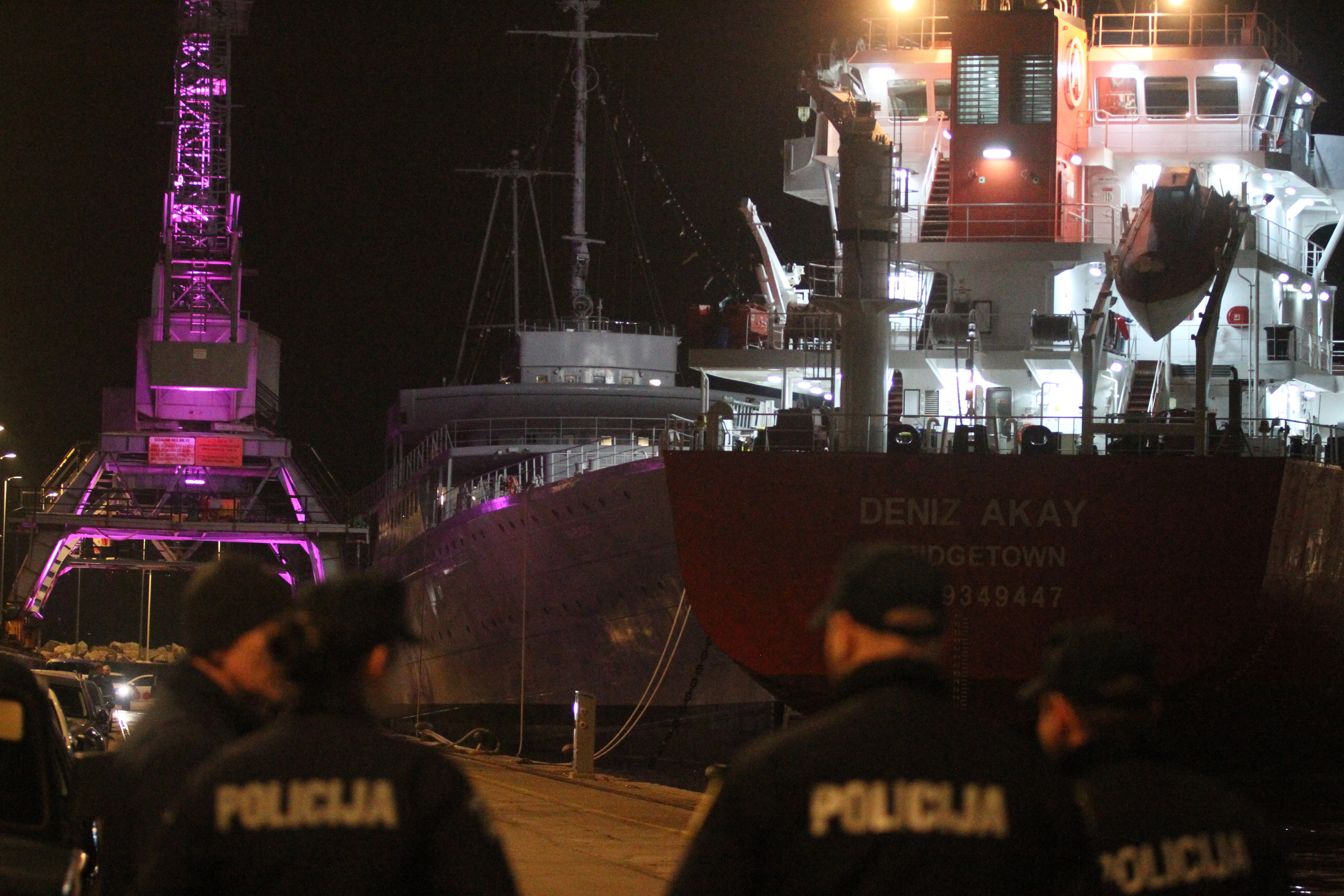 13.02.2026., Rijeka - Teretni brod Deniz Akay udario u brod Galeb, u akvatoriju rijecke luke. U tijeku je policijski ocevid Photo: Goran Kovacic/PIXSELL