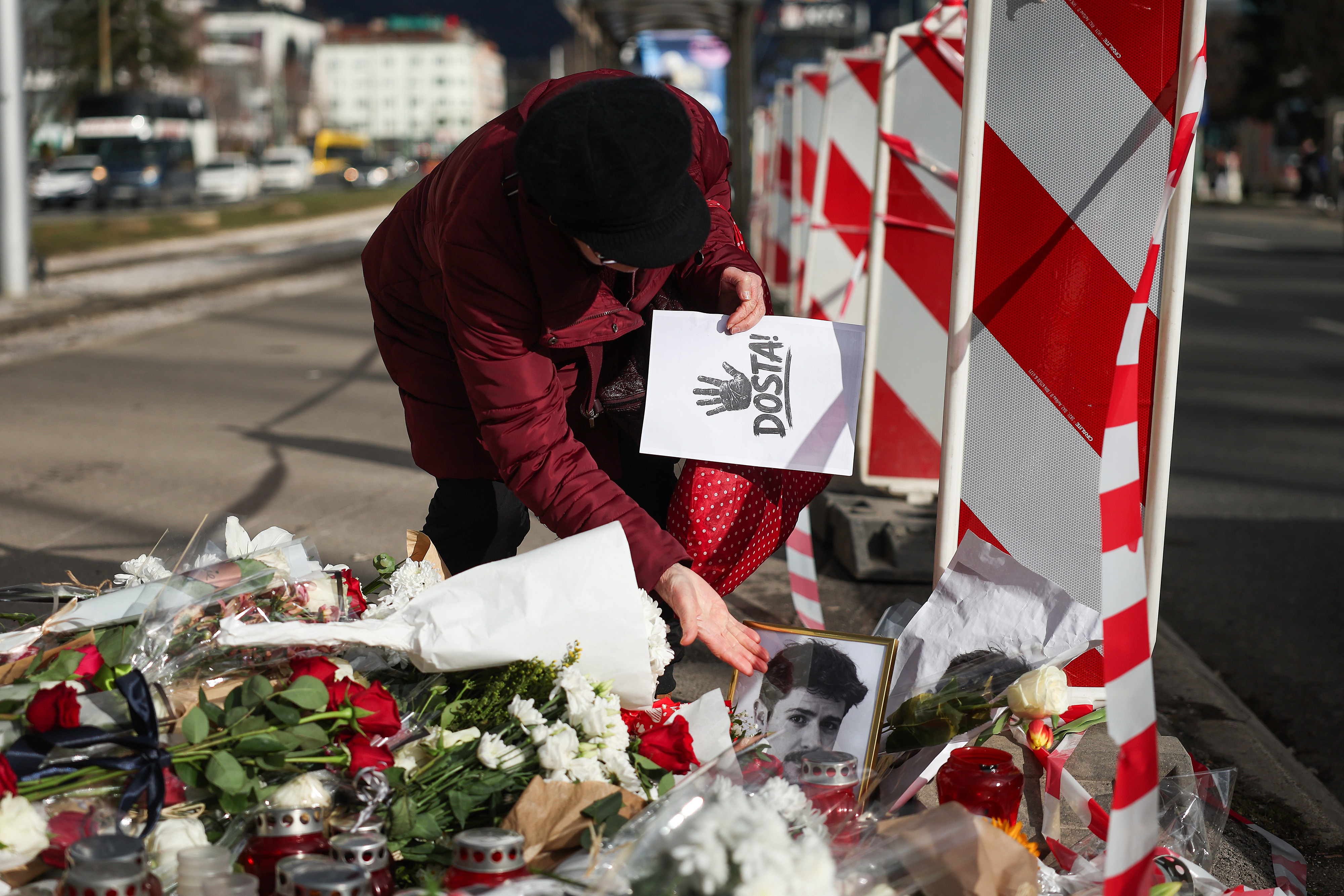 14.02.2026., Sarajevo, Bosna i Hercegovina - Prosvjed nakon tramvajske nesrece u kojoj je smrtno stradao 23-godisnji mladic dok su jos cetiri osobe ozlijedjene, a 17-godisnjoj djevojci je amputirana noga. Photo: Armin Durgut/PIXSELL