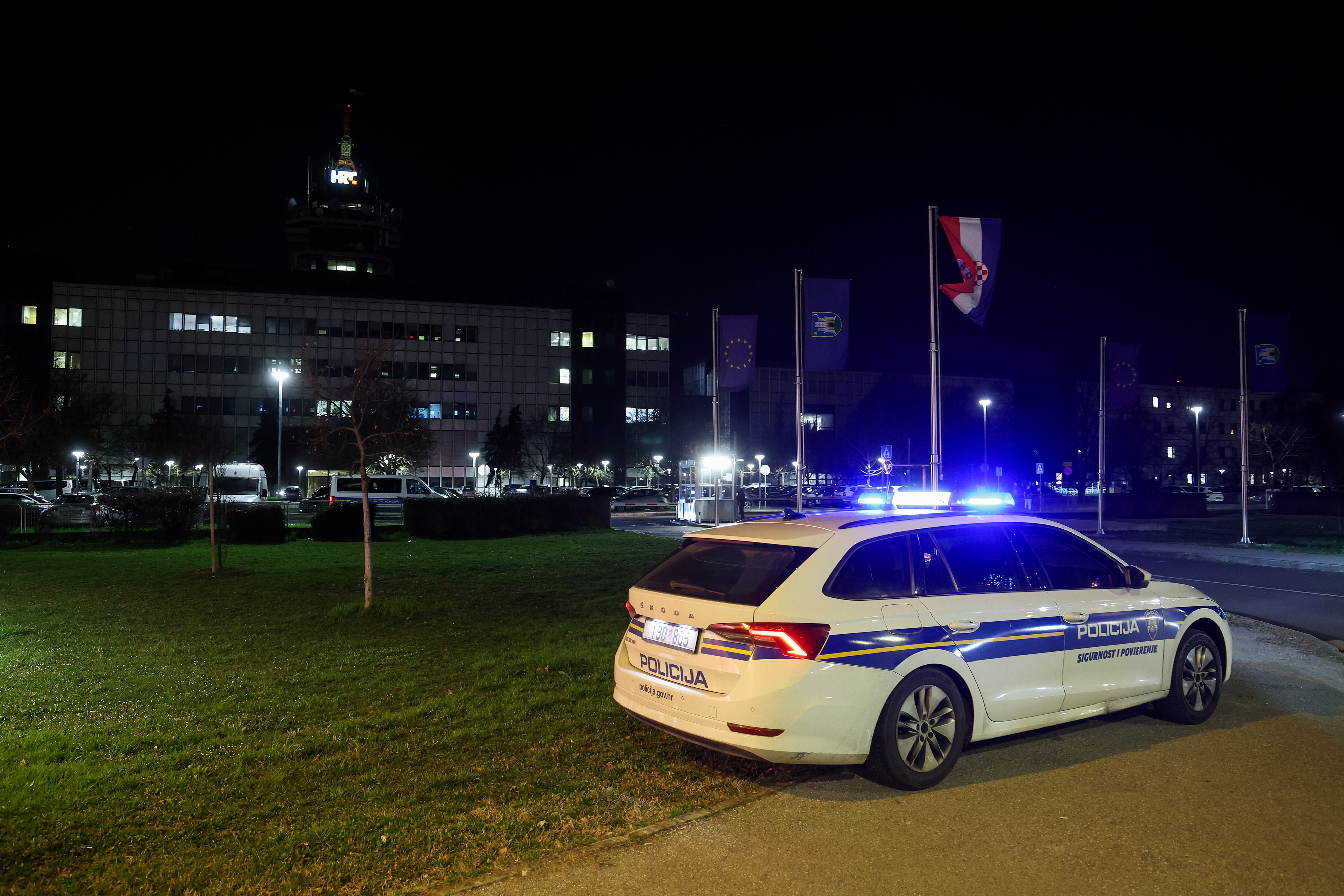 15.02.2026. Zagreb - Inicijativa za slobodnu Palestinu radi prosvjednu akciju kojom poziva na bojkot Eurovizije zbog sudjelovanja drzave Izrael. Photo: Matija Habljak/PIXSELL