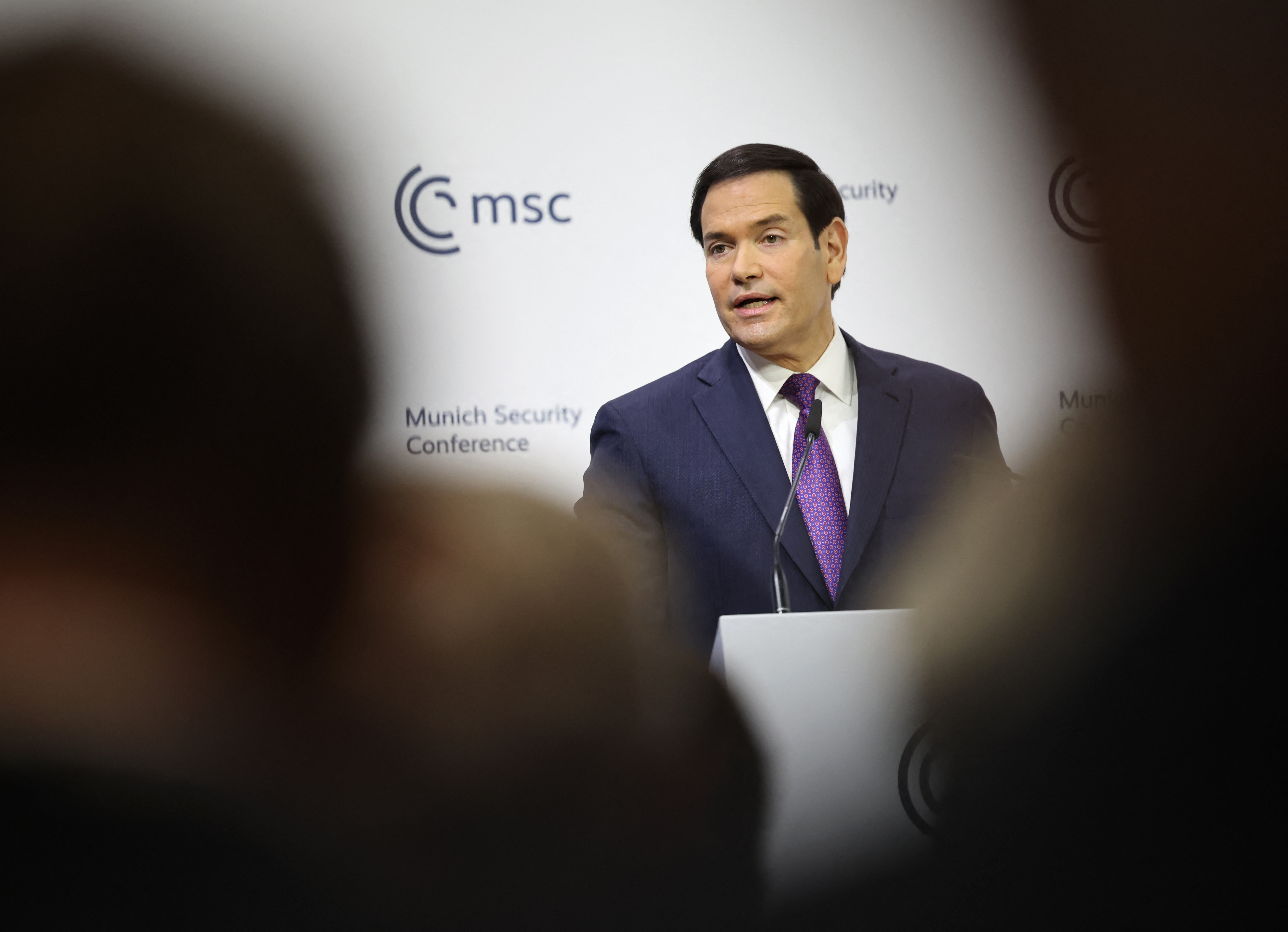 US Secretary of State Marco Rubio speaks during the 62nd Munich Security Conference (MSC) on February 14, 2026 (Photo by Alexandra BEIER / POOL / AFP)