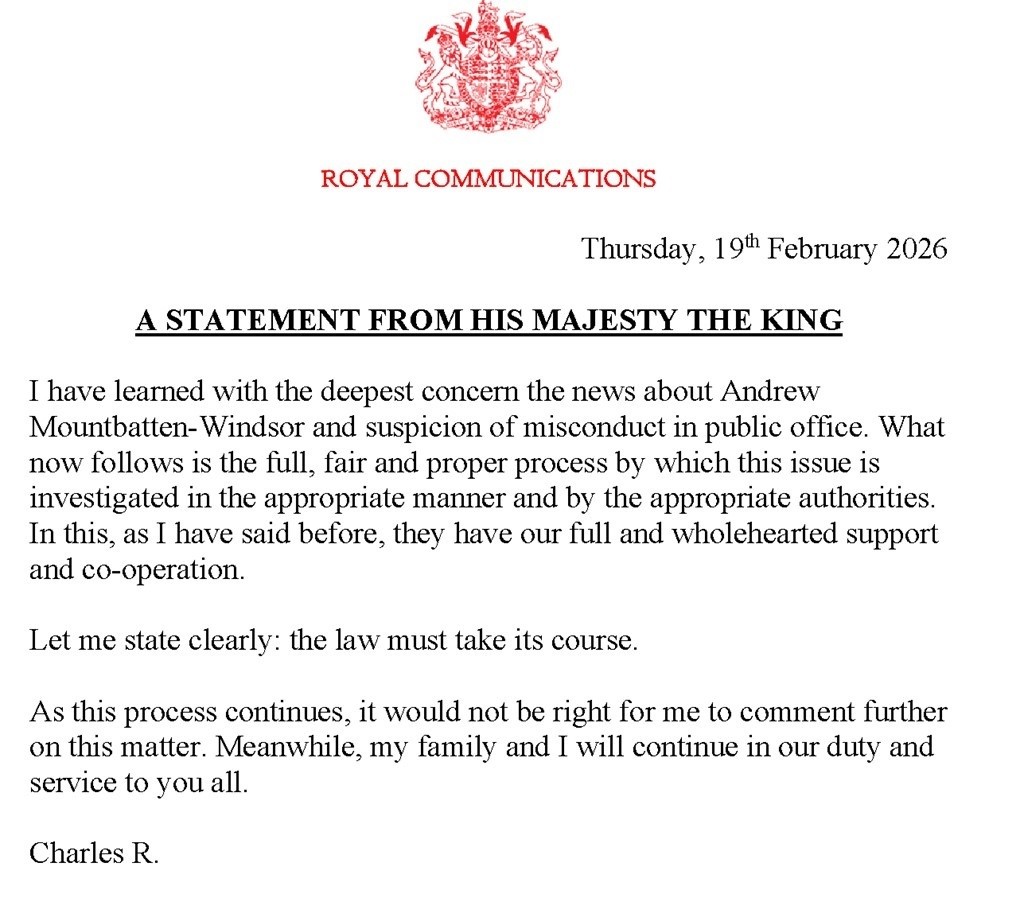 izjava kralja Charlesa