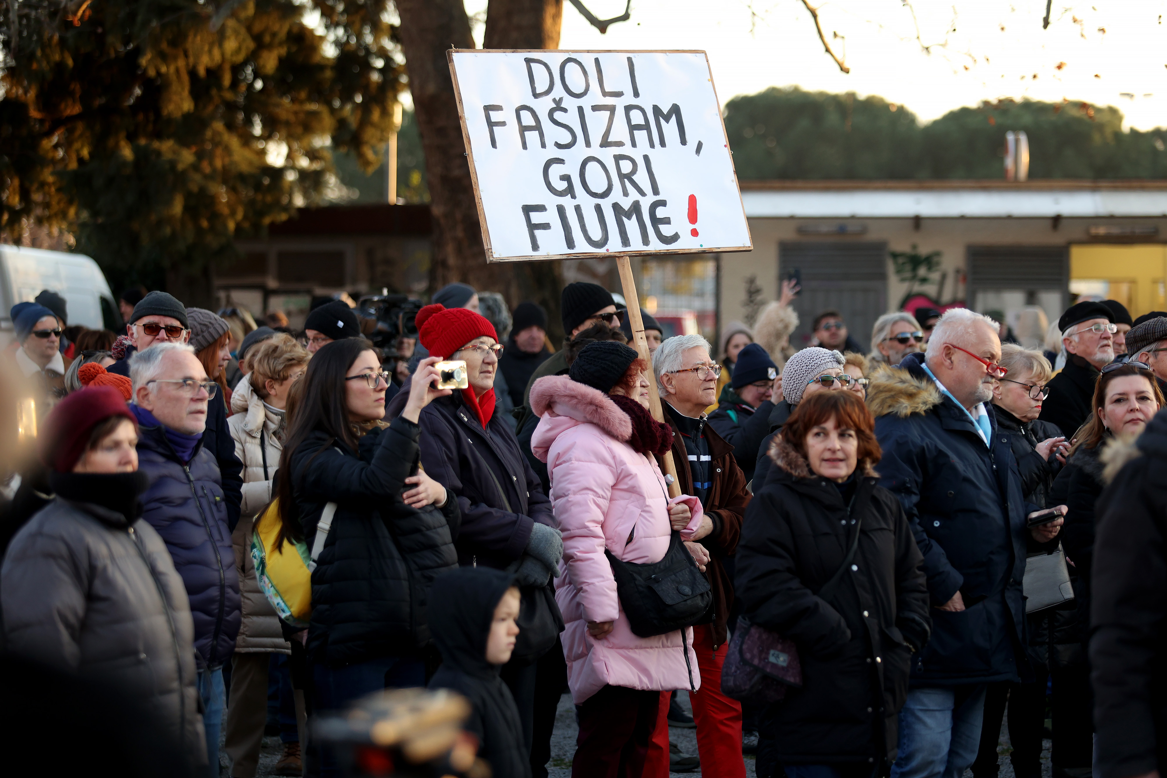 20.1.2026.., Rijeka - Docek Oskarovca Igora Bezinovica i ekipe koja je sudjelovala u stvaranju filma Fiume o Morte, sluzbeno proglasenog najboljim eurospkim dokumentarcem u Berlinu. Photo: Nel Pavletic/PIXSELL
