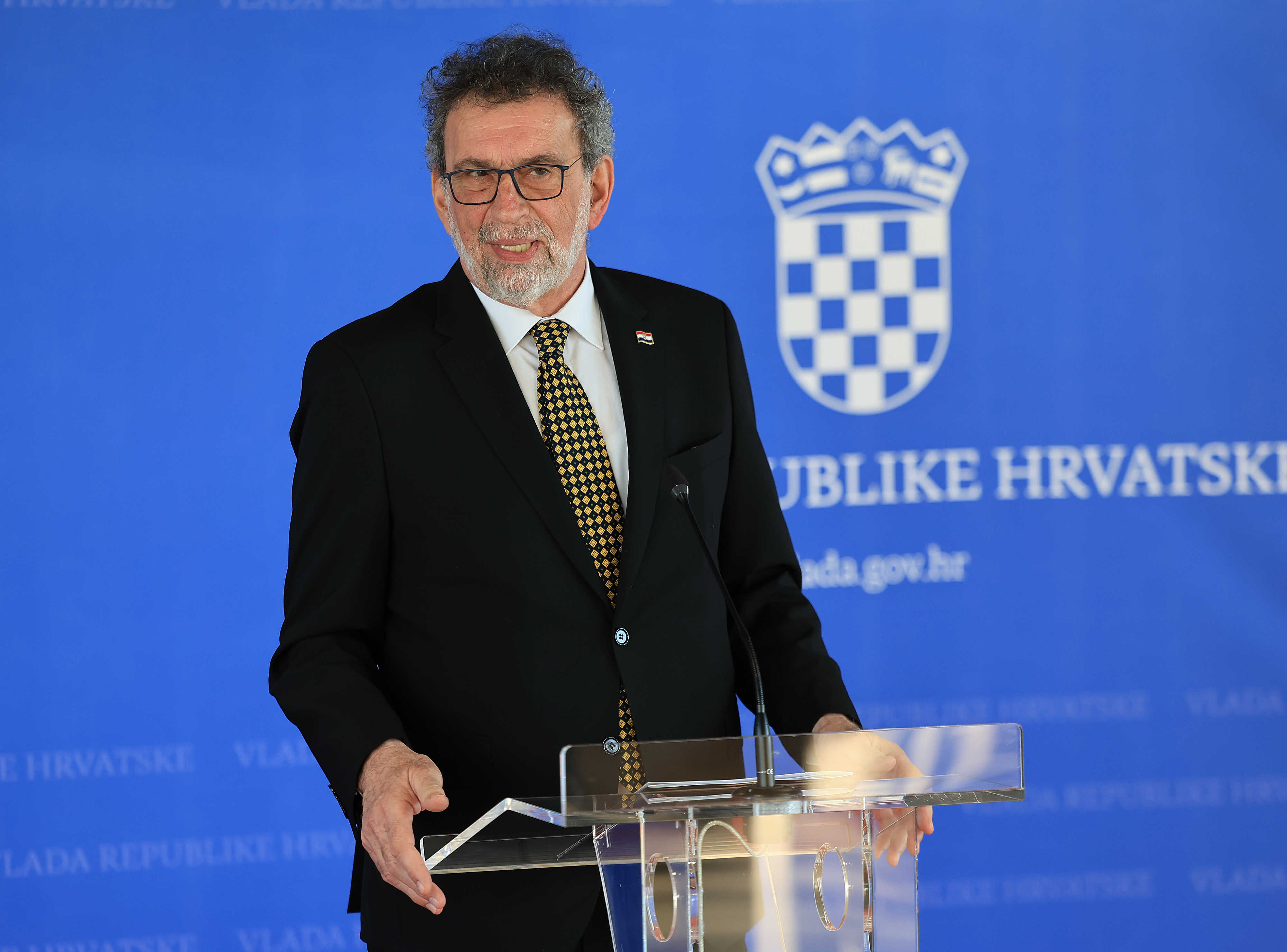 26.2.2026., Nacionalna i sveucilisna knjiznica, Zagreb - Ministar Radovan Fuchs obratio se medijima Photo: Marko Prpic/PIXSELL