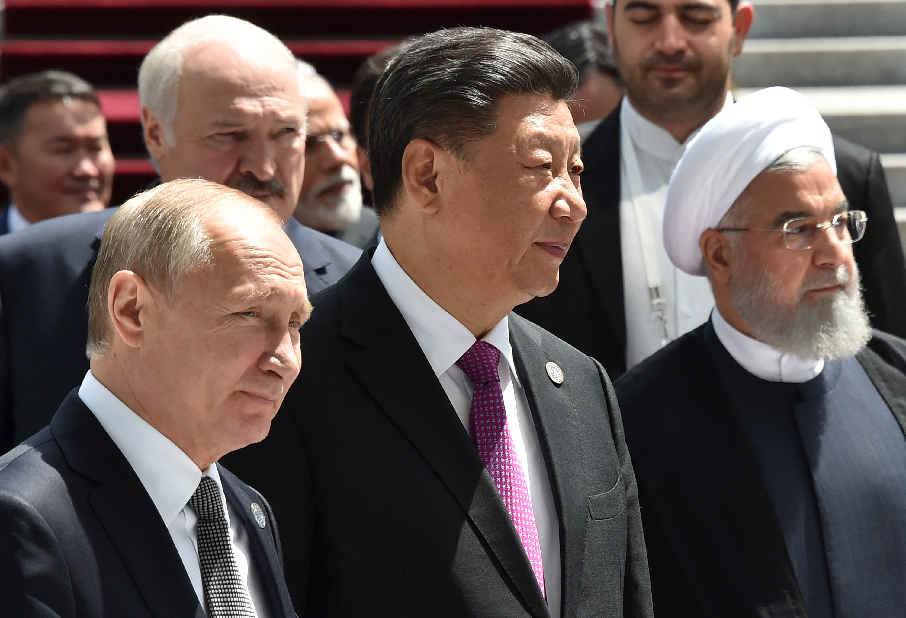 Vladimir Putin, Xi Jinping, Hassan Rouhani