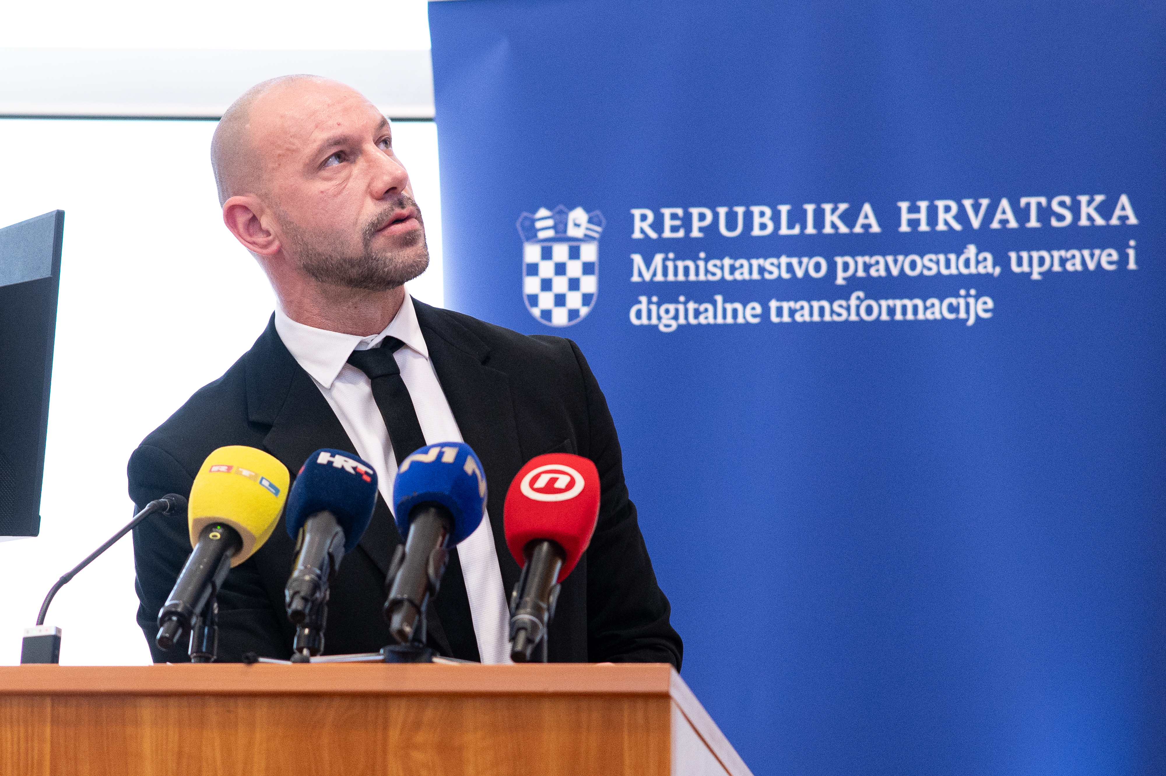 Ministarstvo pravosuda, uprave i digitalne transformacije, Zagreb - Ministar pravosuda, uprave i digitalne transformacije Damir Habijan odrzao konferenciju za medije. Photo: Luka Antunac/PIXSELL