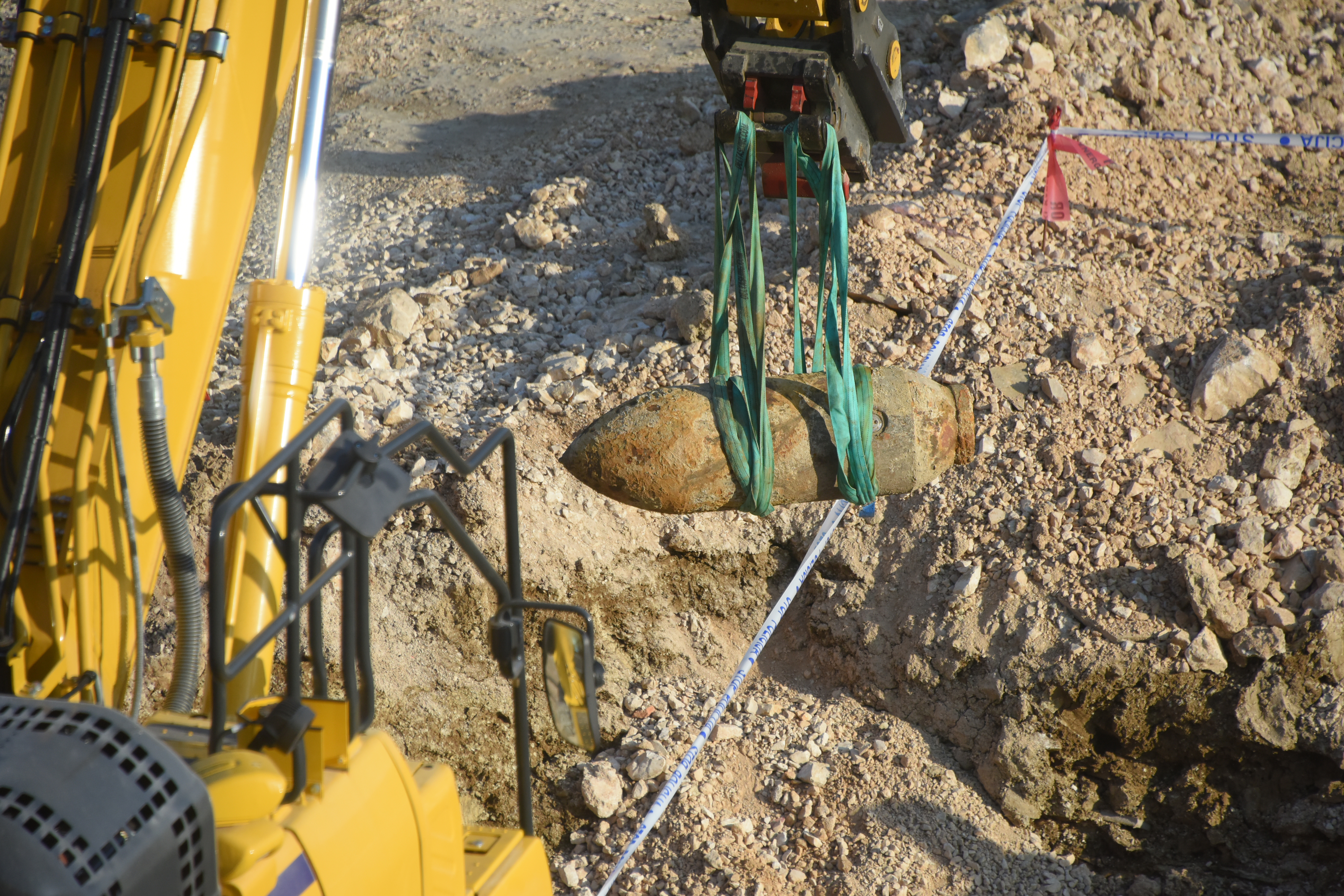 07.03.2026., Pazin - U centru grada pronadjena je neeksplodirana avio bomba iz drugog svjetskog rata. Danas je uspjesno izvadjena i poslana na deaktivaciju. Photo: Sasa Miljevic/PIXSELL