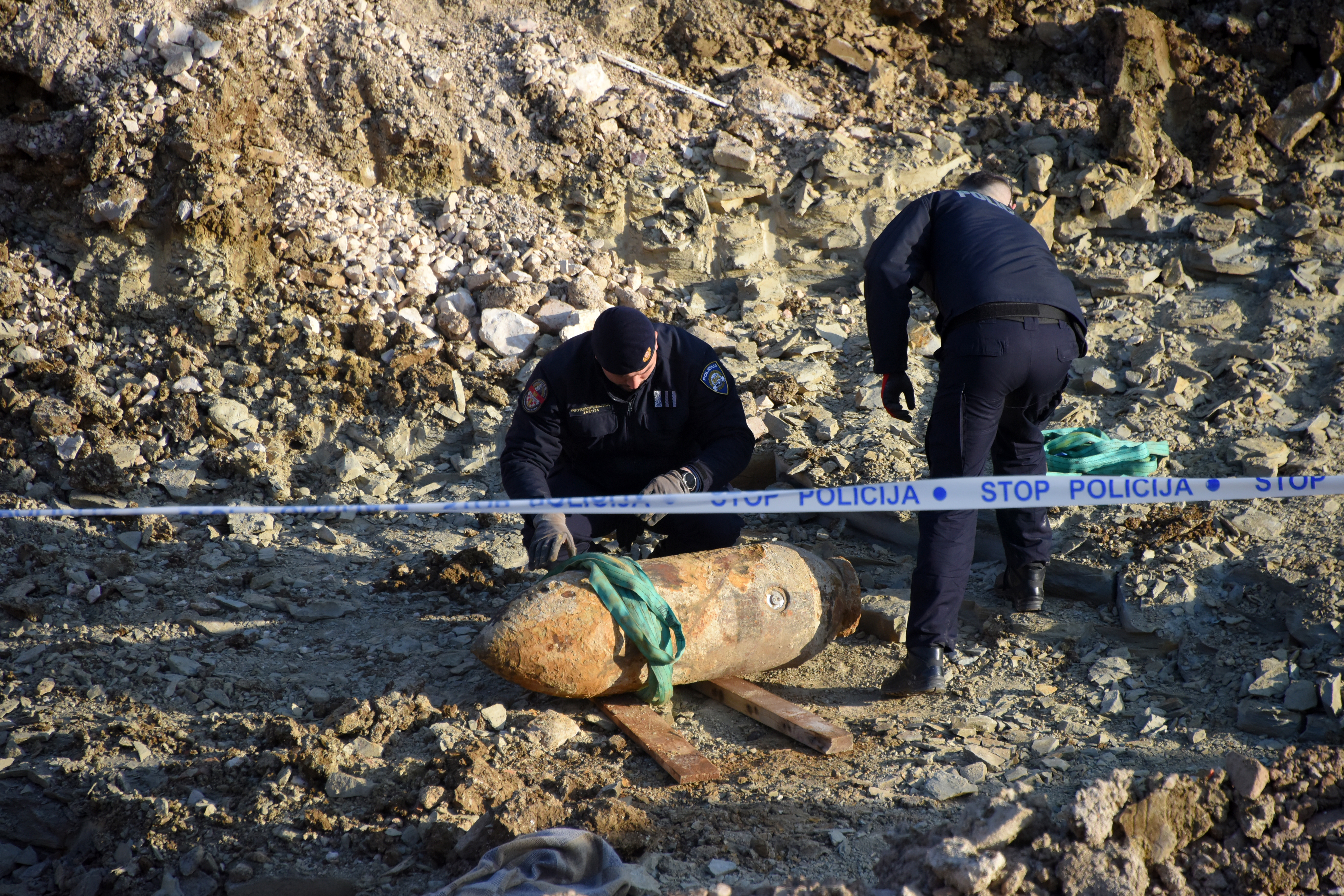 07.03.2026., Pazin - U centru grada pronadjena je neeksplodirana avio bomba iz drugog svjetskog rata. Danas je uspjesno izvadjena i poslana na deaktivaciju. Photo: Sasa Miljevic/PIXSELL