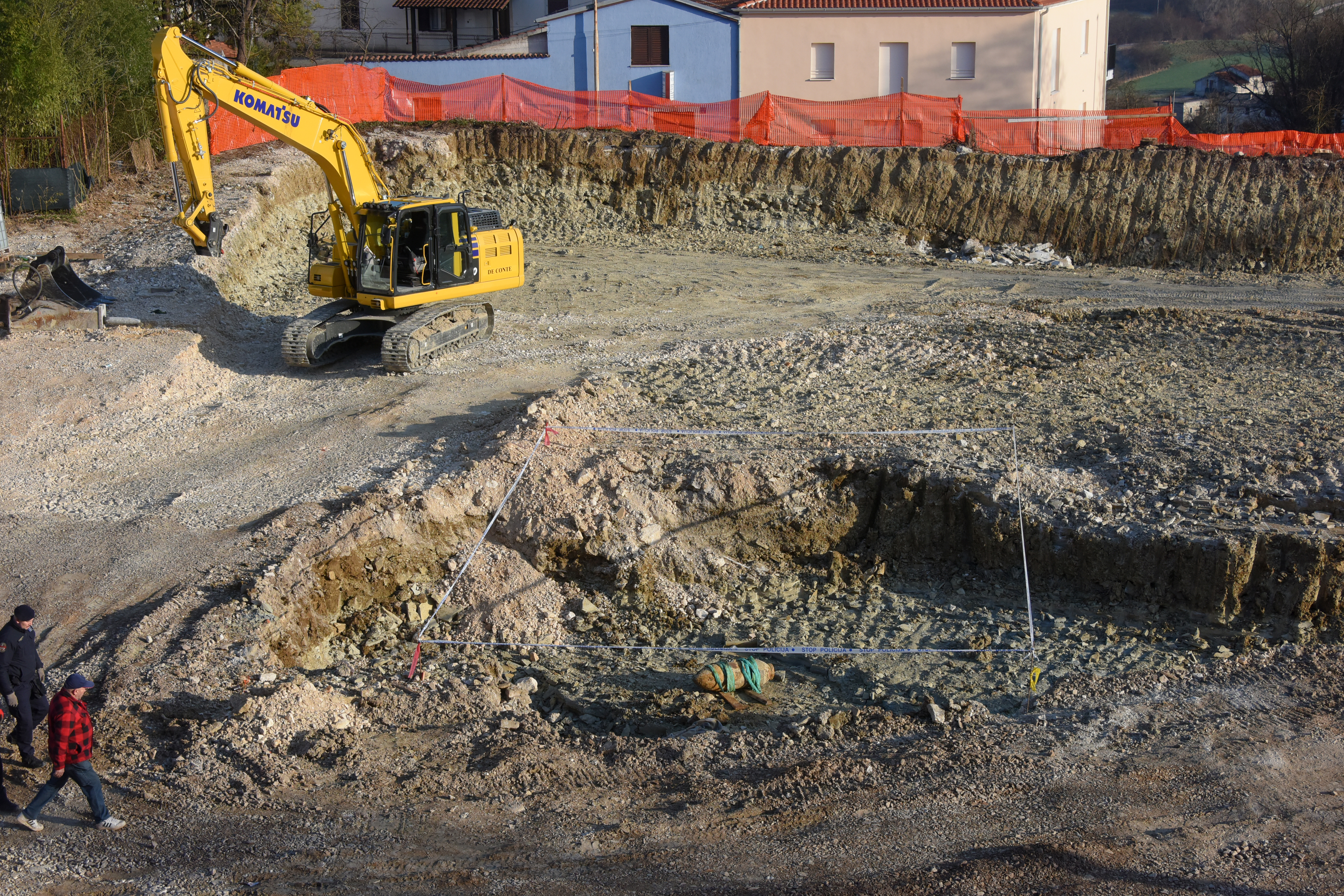 07.03.2026., Pazin - U centru grada pronadjena je neeksplodirana avio bomba iz drugog svjetskog rata. Danas je uspjesno izvadjena i poslana na deaktivaciju. Photo: Sasa Miljevic/PIXSELL