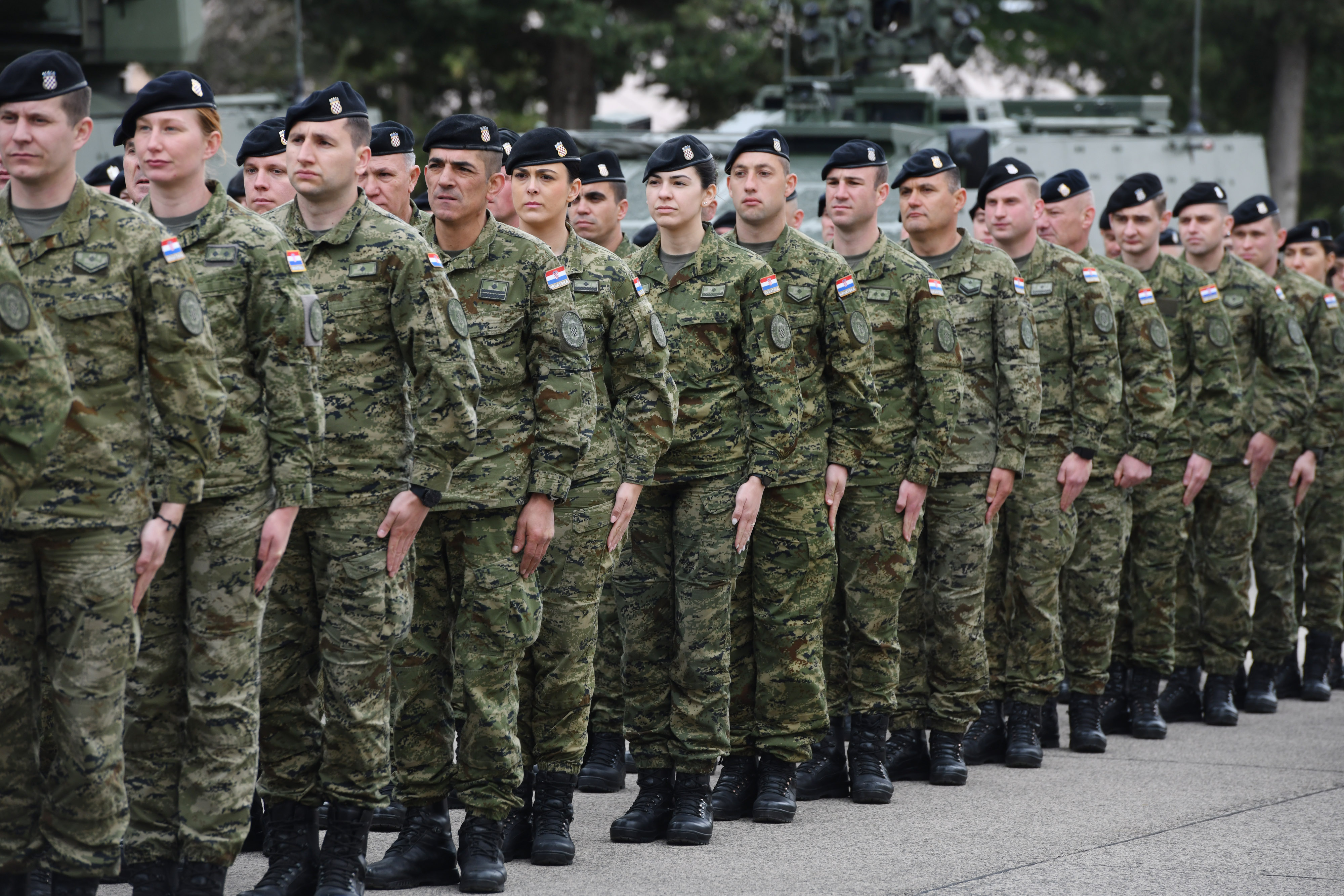 01.04.2025., Knin - Obiljezavanje 18. obljetnice ustrojavanja Gardijske mehanizirane brigade u vojarni 4. gardijske brigade “Pauci”. Photo: Hrvoje Jelavic/PIXSELL
