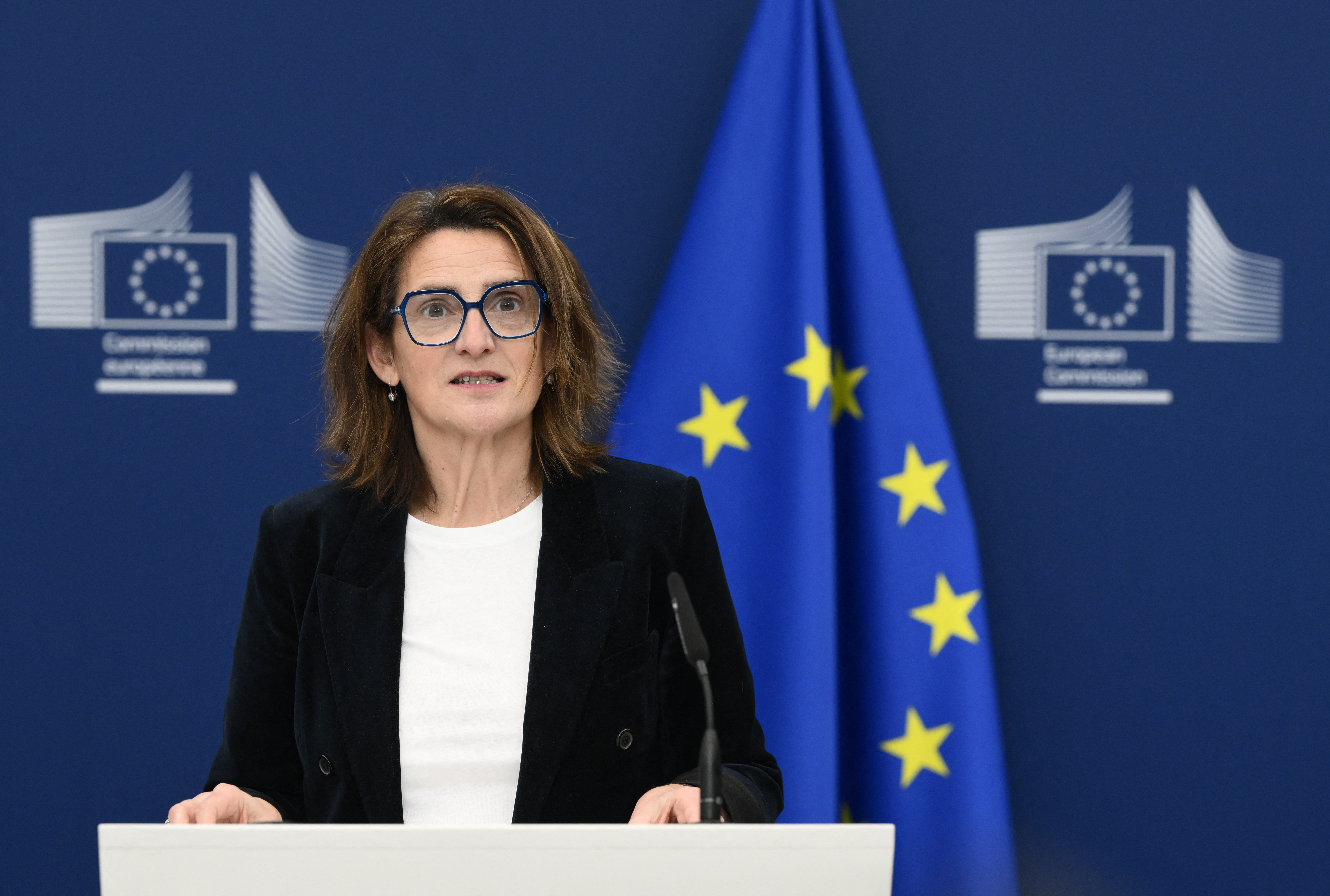 EU Executive Vice-President for a Clean, Just and Competitive Transition Teresa Ribera(Photo by JOHN THYS / AFP)