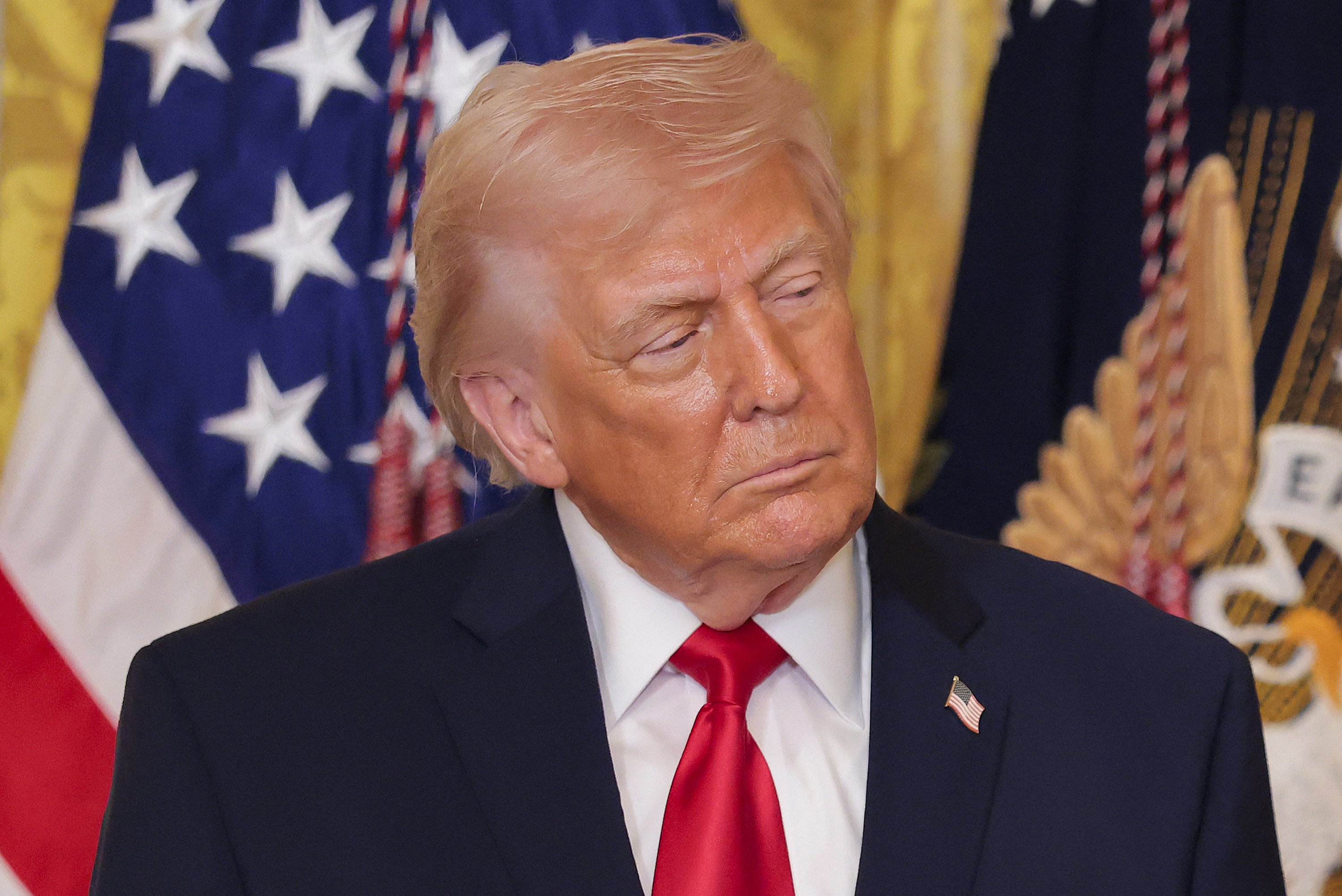 WASHINGTON, DC - MARCH 12: U.S. President Donald Trump (Photo by Heather Diehl / GETTY IMAGES NORTH AMERICA / Getty Images via AFP)