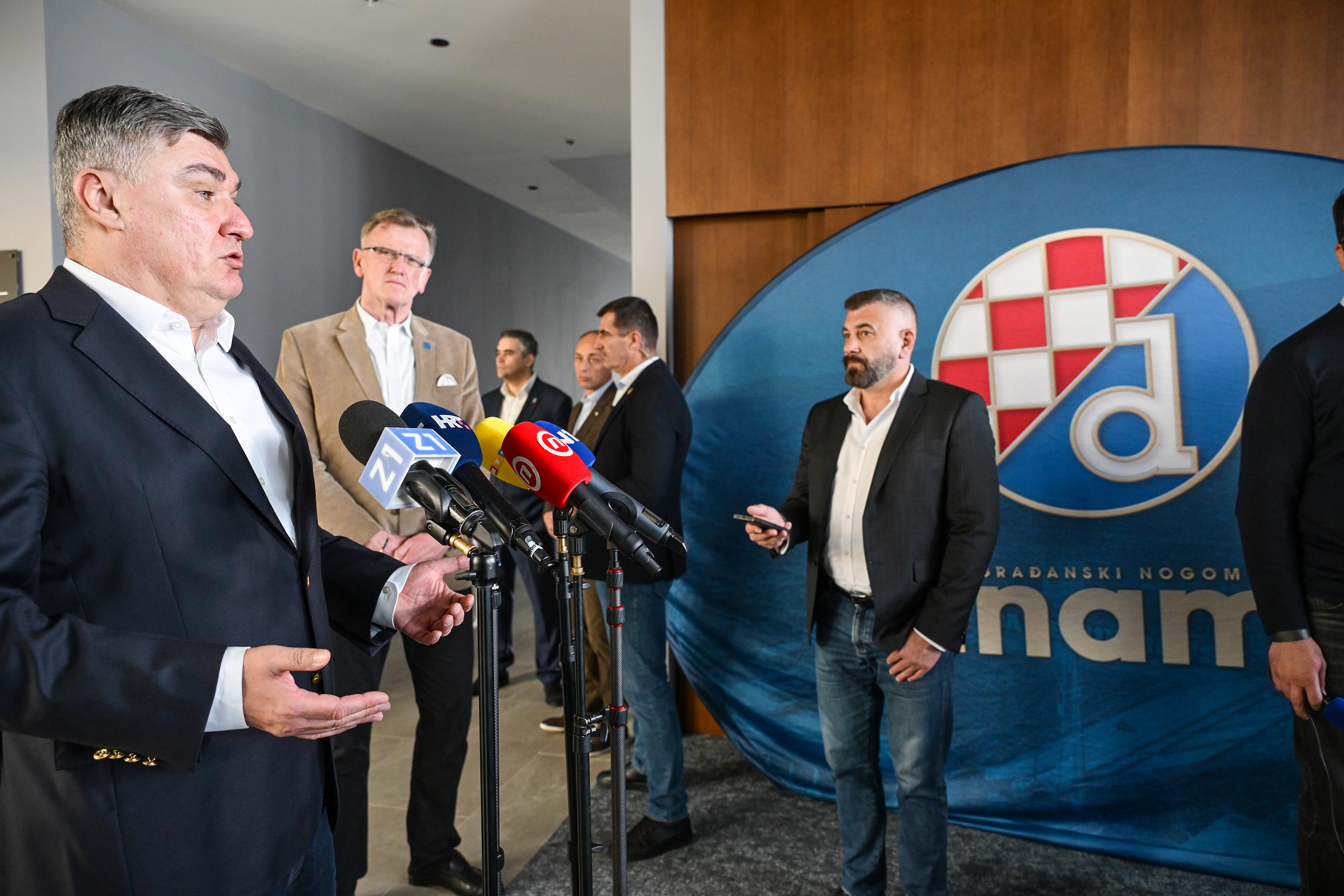 15.03.2026., Zagreb - Nakon svecanog otvaranja I. memorijalnog sahovskog turnira "Sanjin Spanovic" predsjednik Republike Hrvatske Zoran Milanovic daje izjavu medijima. Photo: Igor Soban/PIXSELL