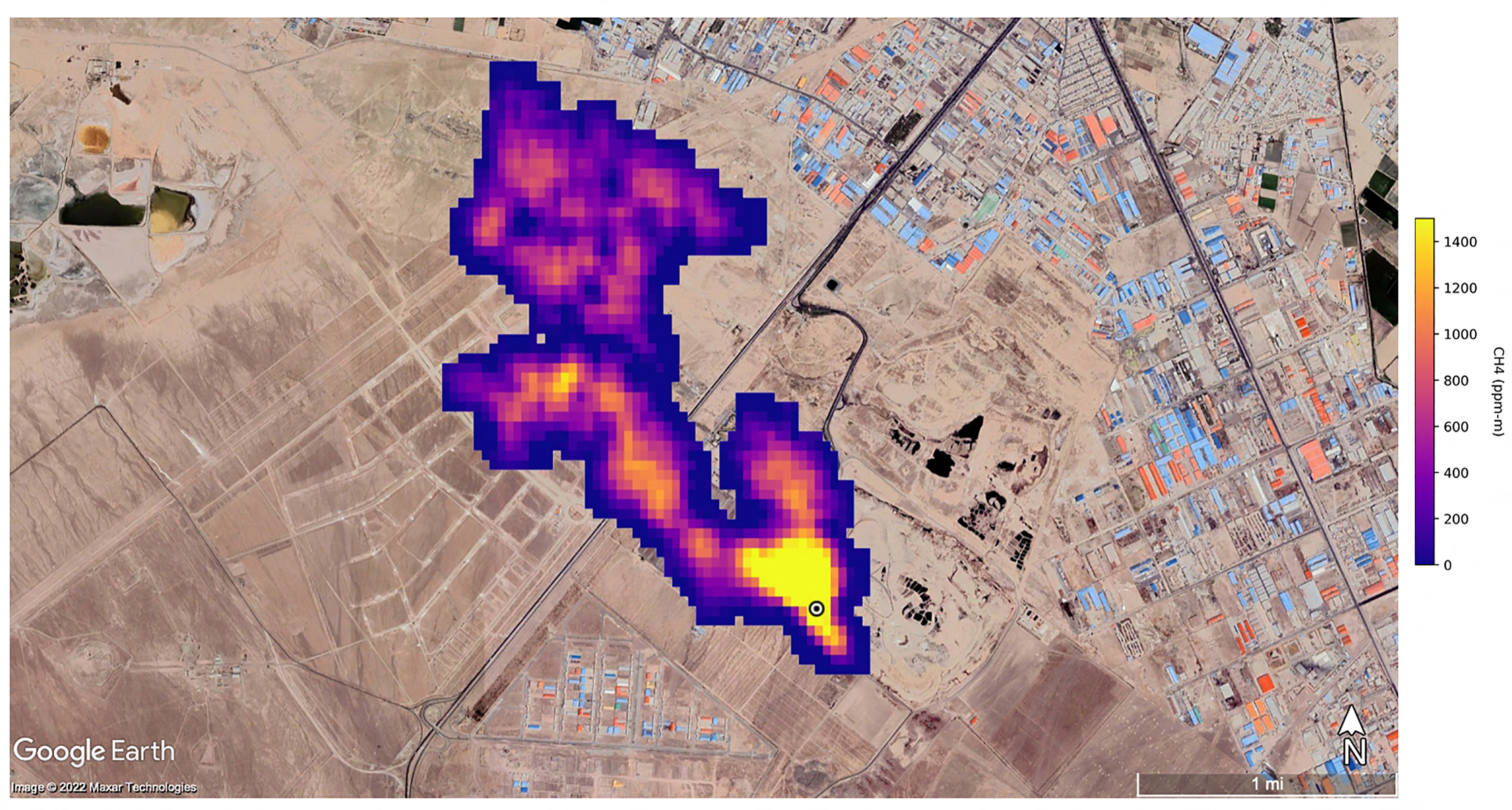 A methane plume (Photo by NASA/JPL-Caltech / AFP) / RESTRICTED TO EDITORIAL USE - MANDATORY CREDIT "AFP PHOTO / NASA/ JPL-Caltech" - NO MARKETING NO ADVERTISING CAMPAIGNS - DISTRIBUTED AS A SERVICE TO CLIENTS
