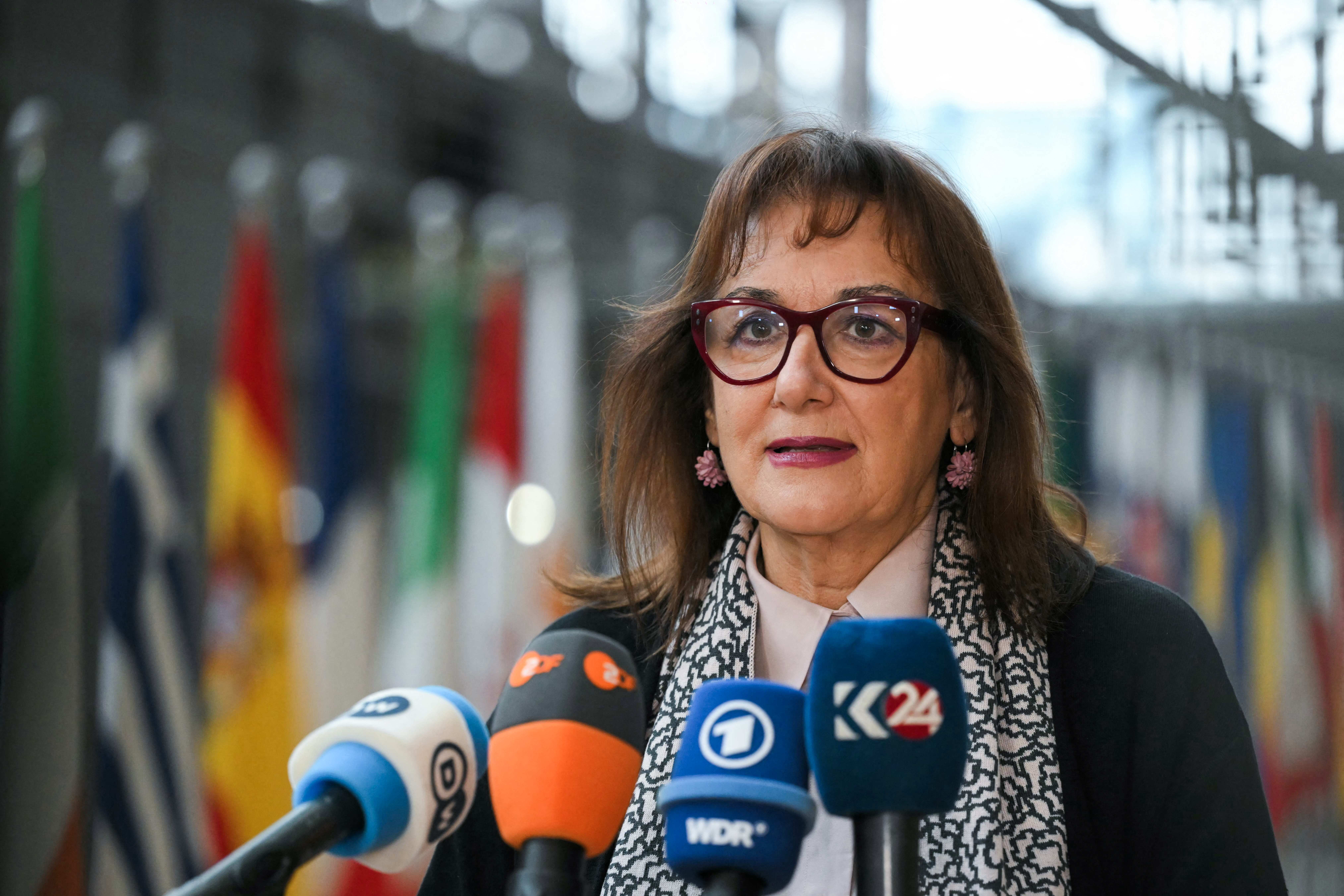 EU Commissioner for Mediterranean Dubravka Suica (Photo by NICOLAS TUCAT / AFP)
