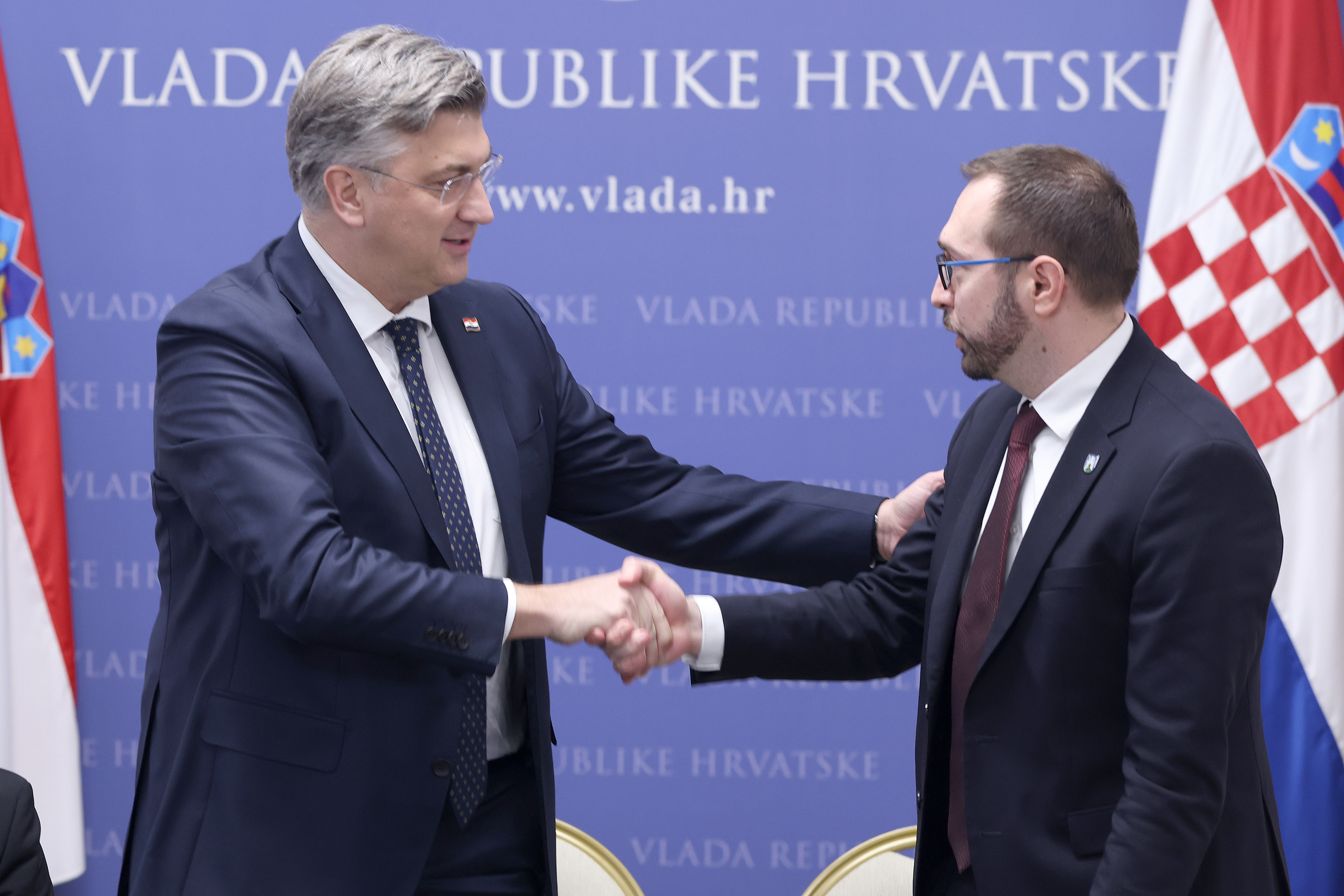 21.02.2024., Zagreb - Andrej Plenkovic  i Tomislav Tomasevic. Photo: Patrik Macek/PIXSELL