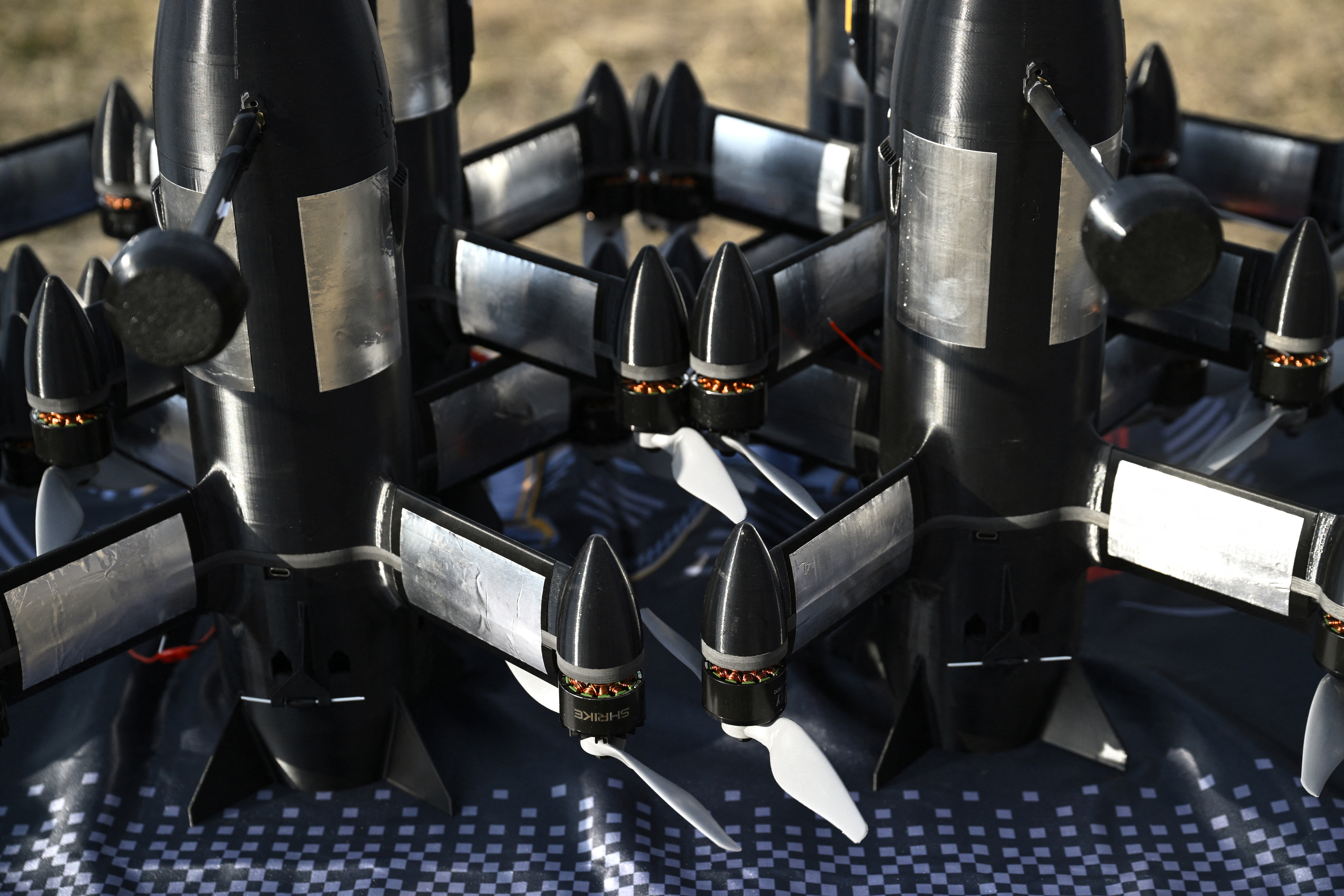 P1-Sun interceptor drones. (Photo by Genya SAVILOV / AFP)