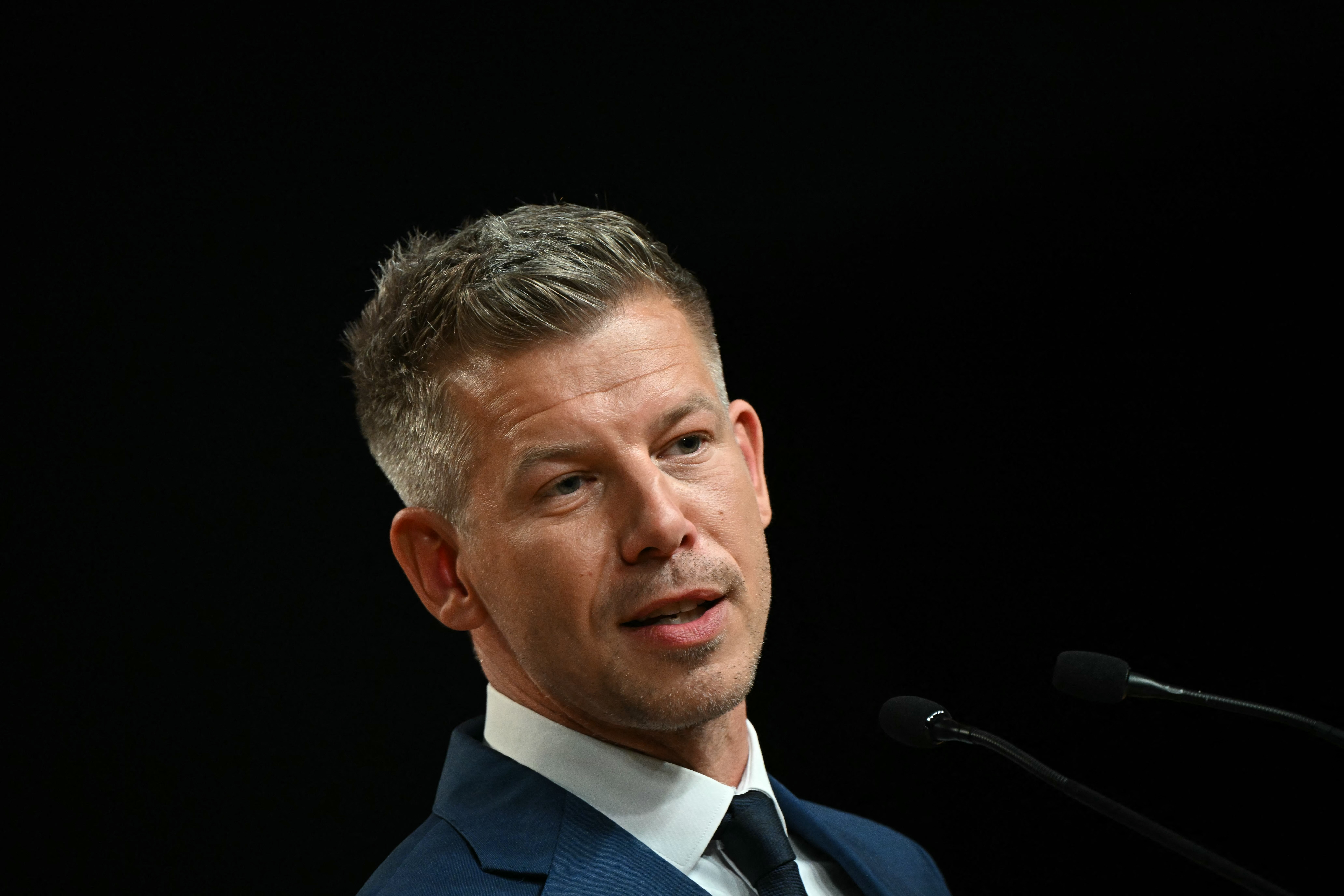 Peter Magyar. (Photo by Attila KISBENEDEK / AFP)