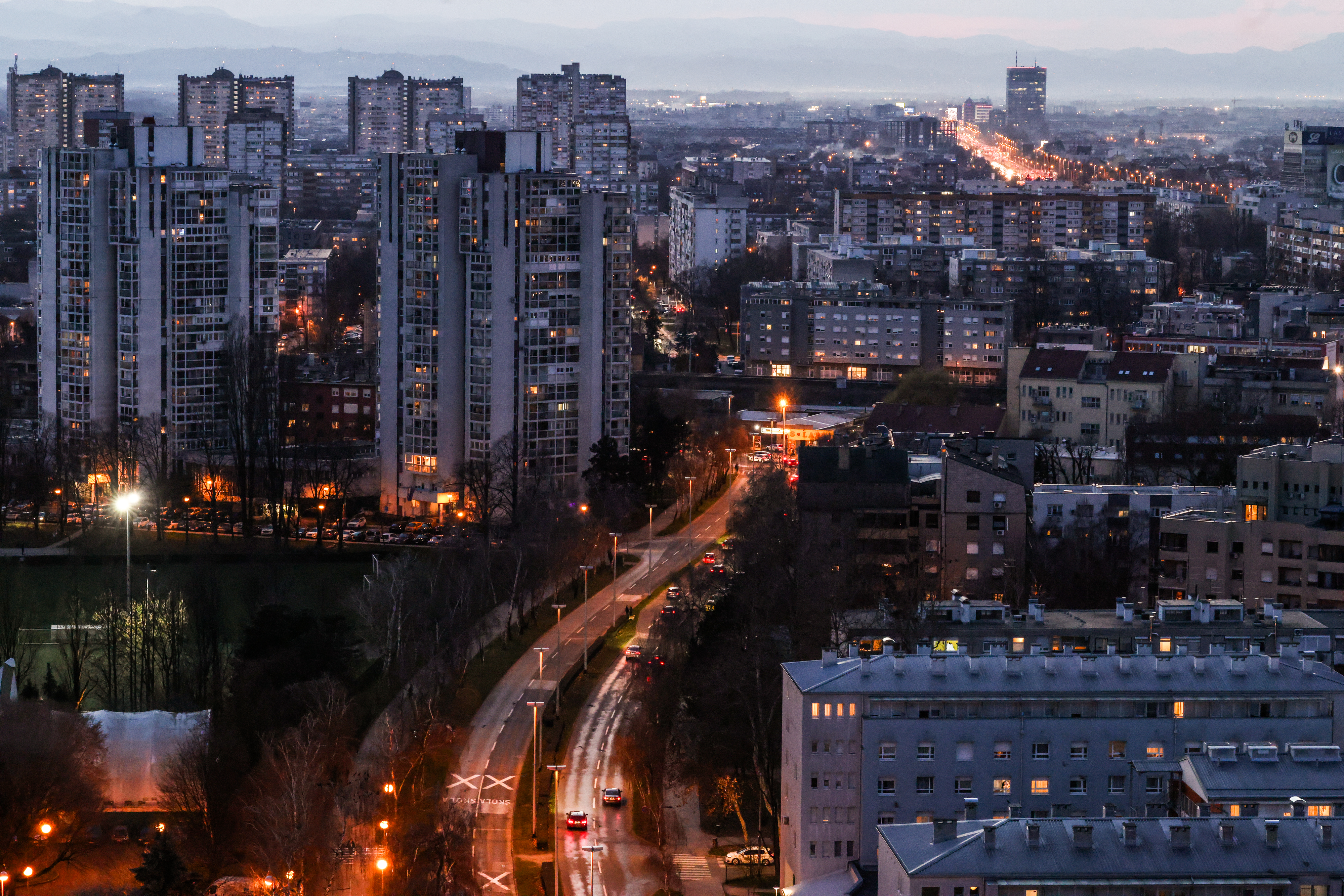 03.03.2026. Zagreb - Nocni pogled na grad  Photo: Emica Elvedji/PIXSELL