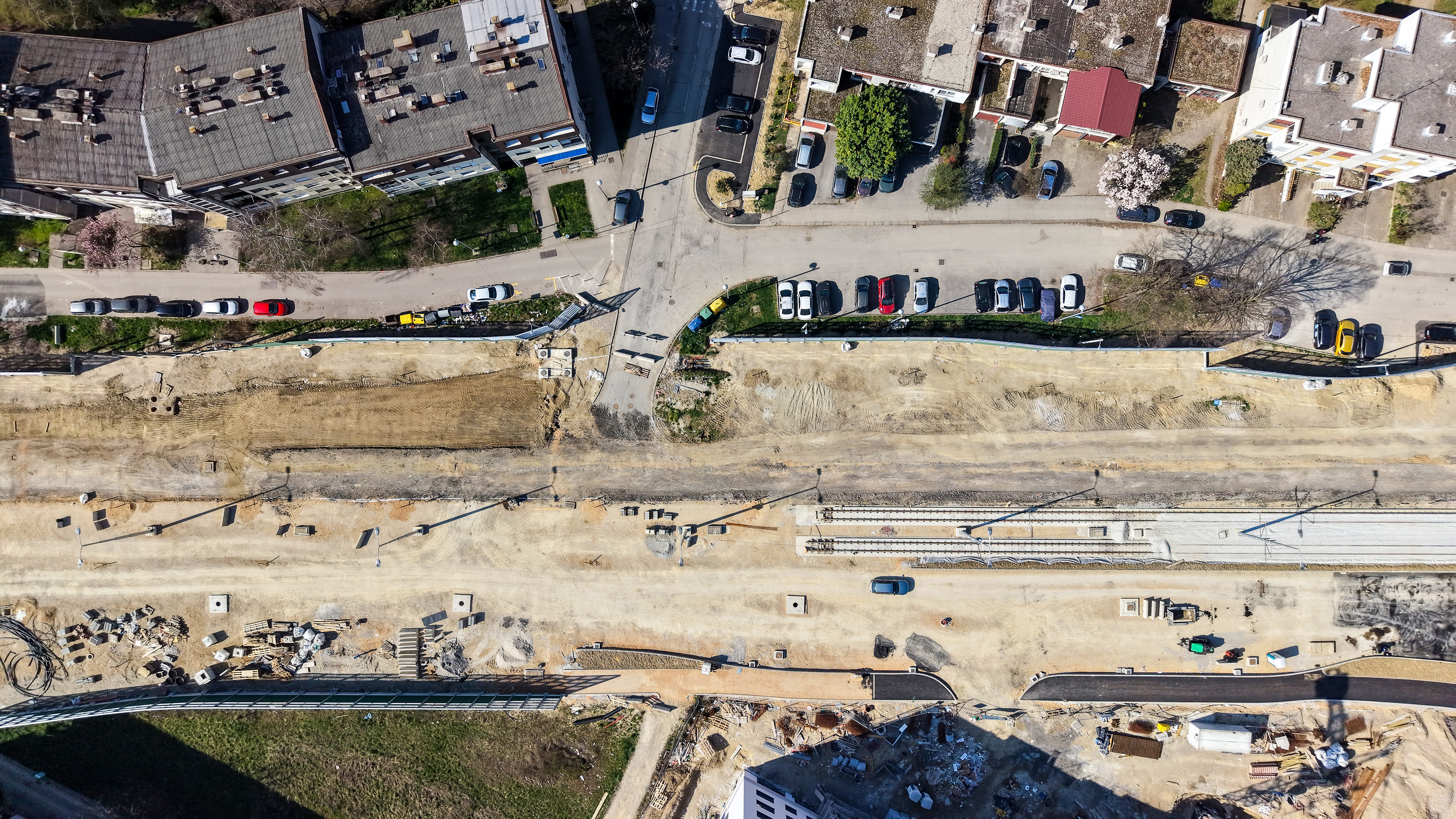 15.03.2026., Zagreb - Izgradnje nove tramvajske pruge na Sarajevskoj ulici. Photo: Igor Soban/PIXSELL