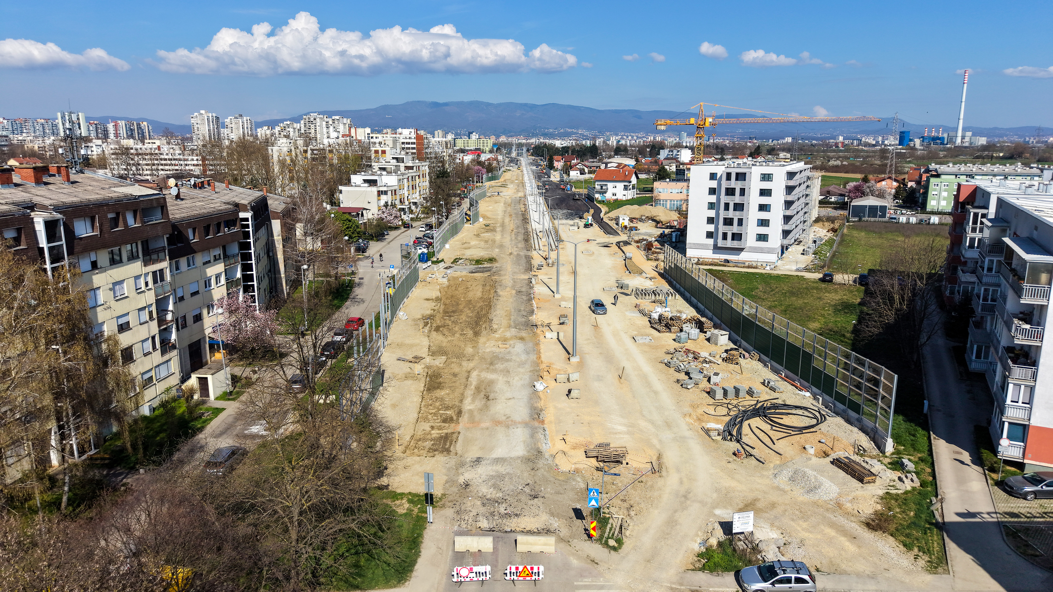 15.03.2026., Zagreb - Izgradnje nove tramvajske pruge na Sarajevskoj ulici. Photo: Igor Soban/PIXSELL