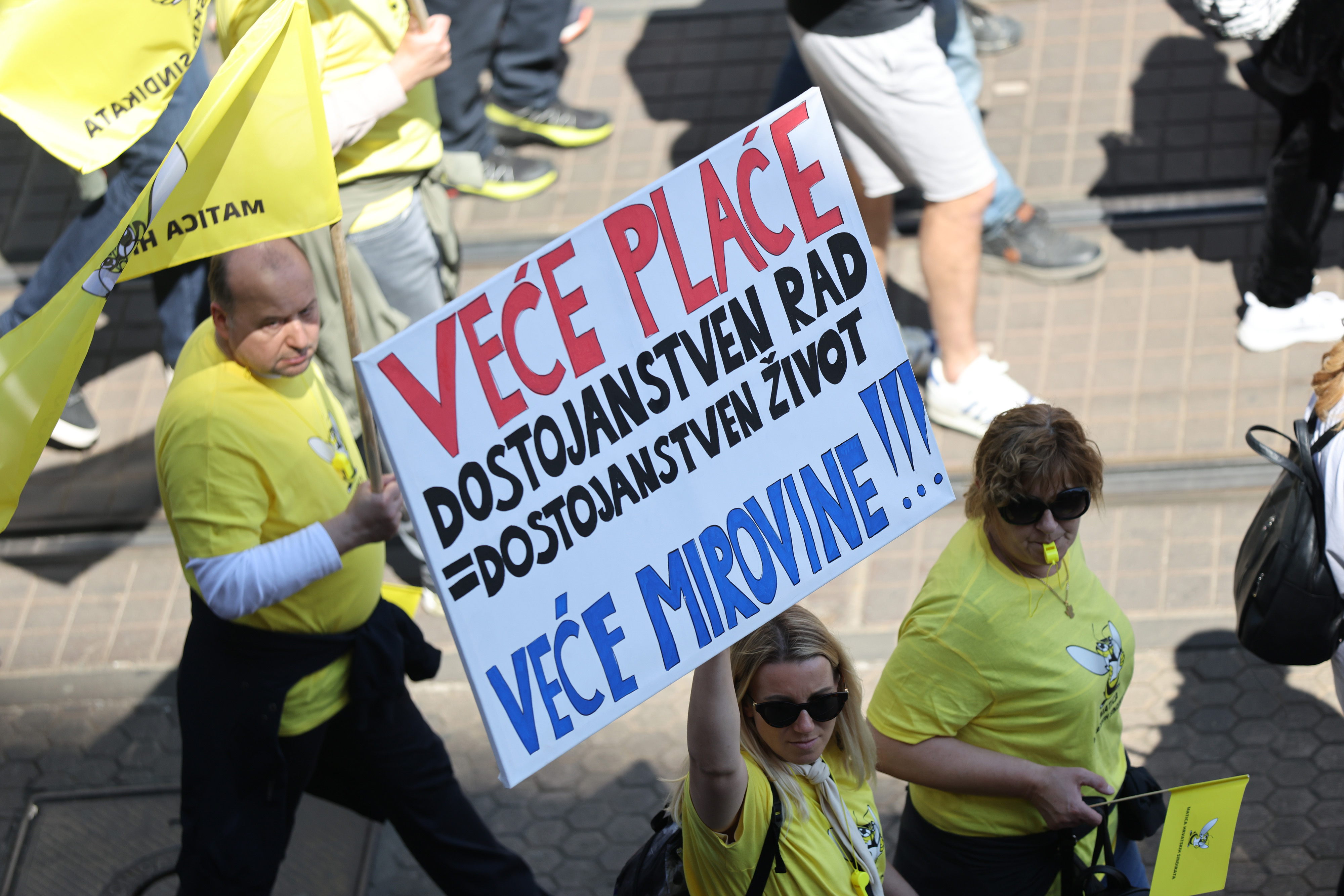 18.4.2026., Zagreb - "Hrvatska zajedno za vece place i mirovine" Photo: Emica Elvedji/PIXSELL