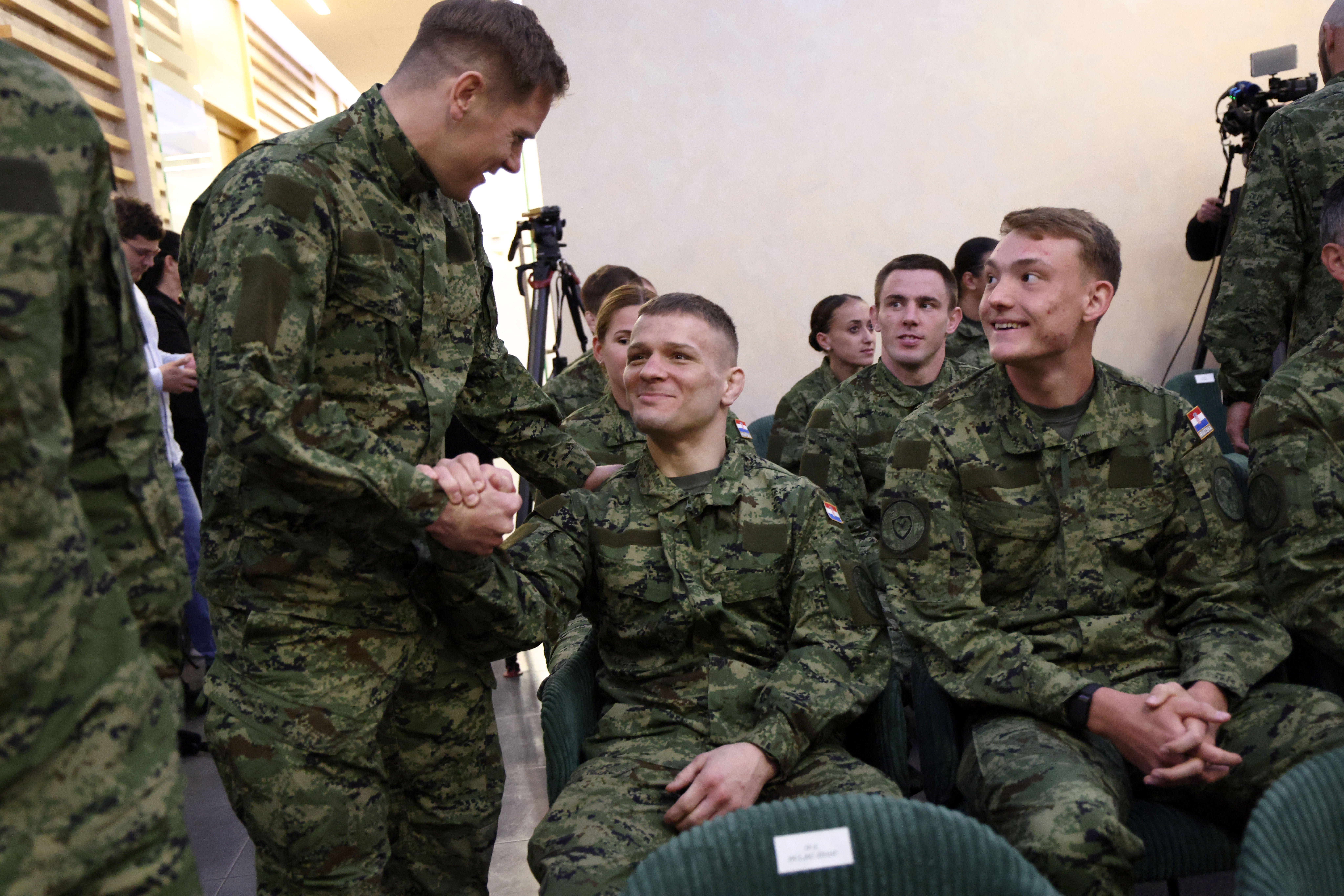 Ministarstvo obrane Republike Hrvatske, Zagreb, Hrvatska - Ministar obrane, Ivan Anusic, urucuje ugovore za 2026. godinu, vrhunskim sportasima i pricuvnicima Hrvatske vojske. Roko Farkas Photo: Josip Mikacic/PIXSELL