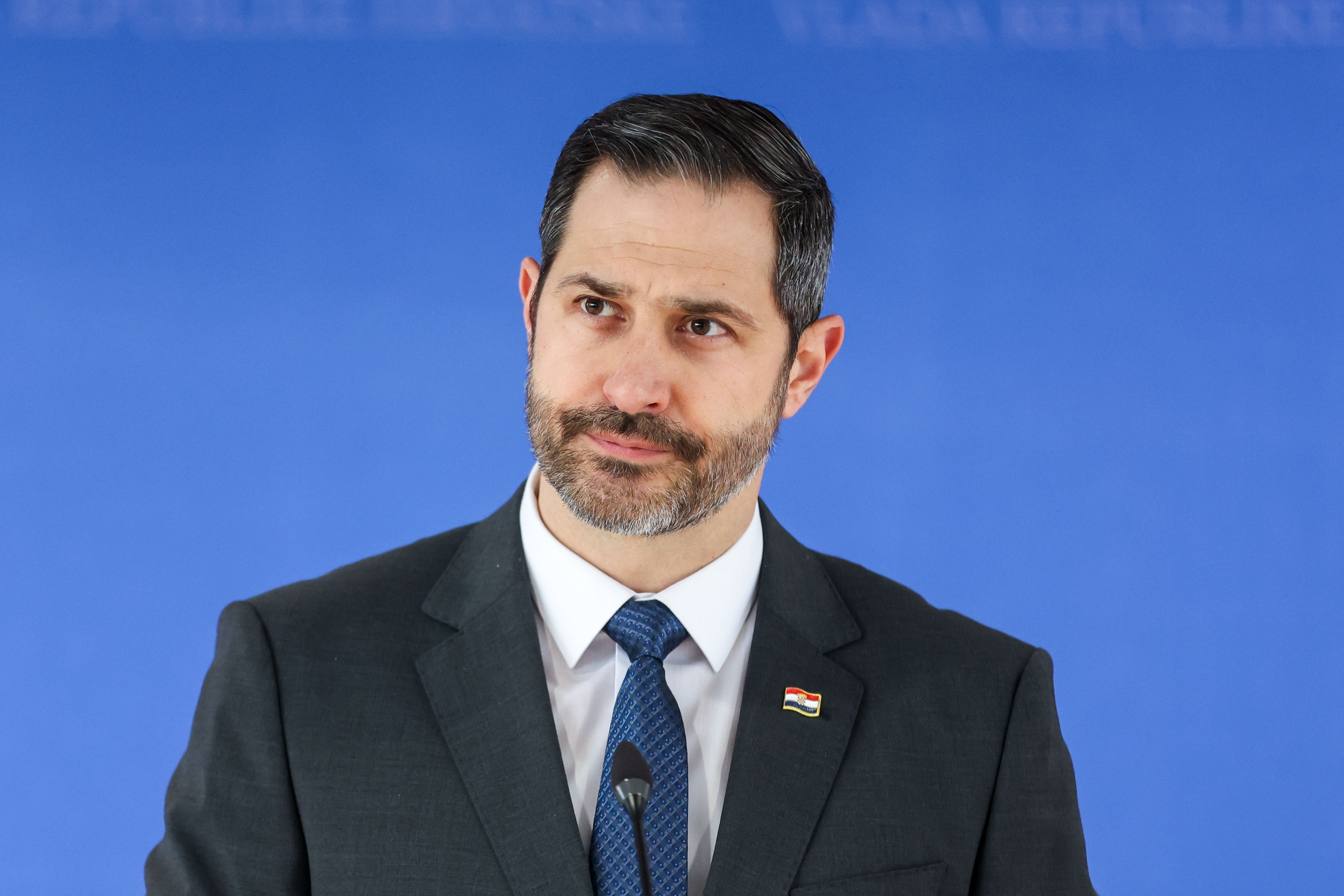 26.03.2026., Zagreb - Ministar turizma i sporta Tonci Glavina daje izjavu medijima nakon 156. sjednice Vlade RH u Nacionalnoj i sveucilisnoj knjiznici. Photo: Igor Kralj/PIXSELL