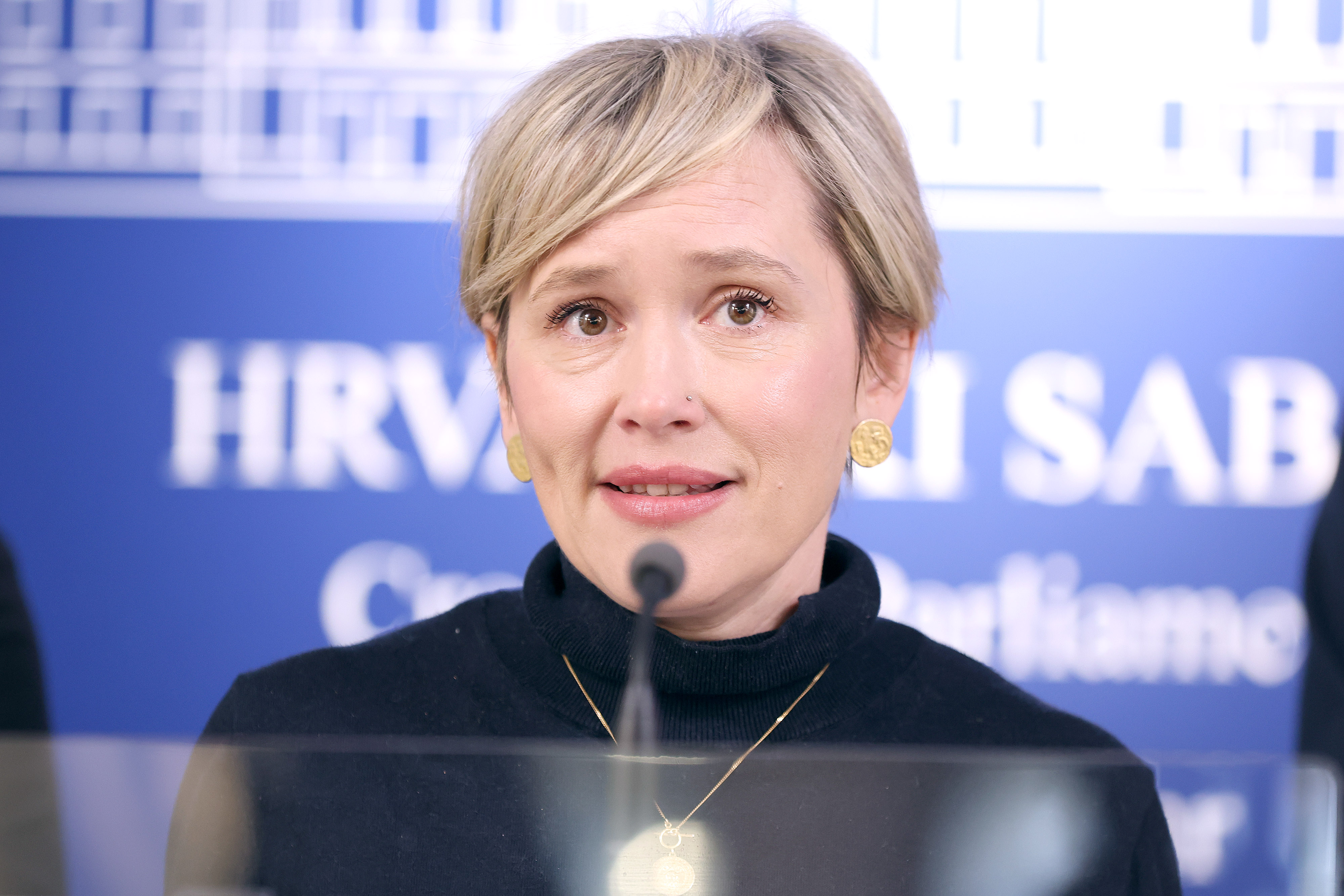 25.03.2026., Zagreb - Na konferenciji za medije odrzanoj u Saboru o temi „Istrazno povjerenstvo o femicidima – propusti institucija placeni su zivotima zena“ govorila je zastupnica Ivana Kekin.  Photo: Patrik Macek/PIXSELL