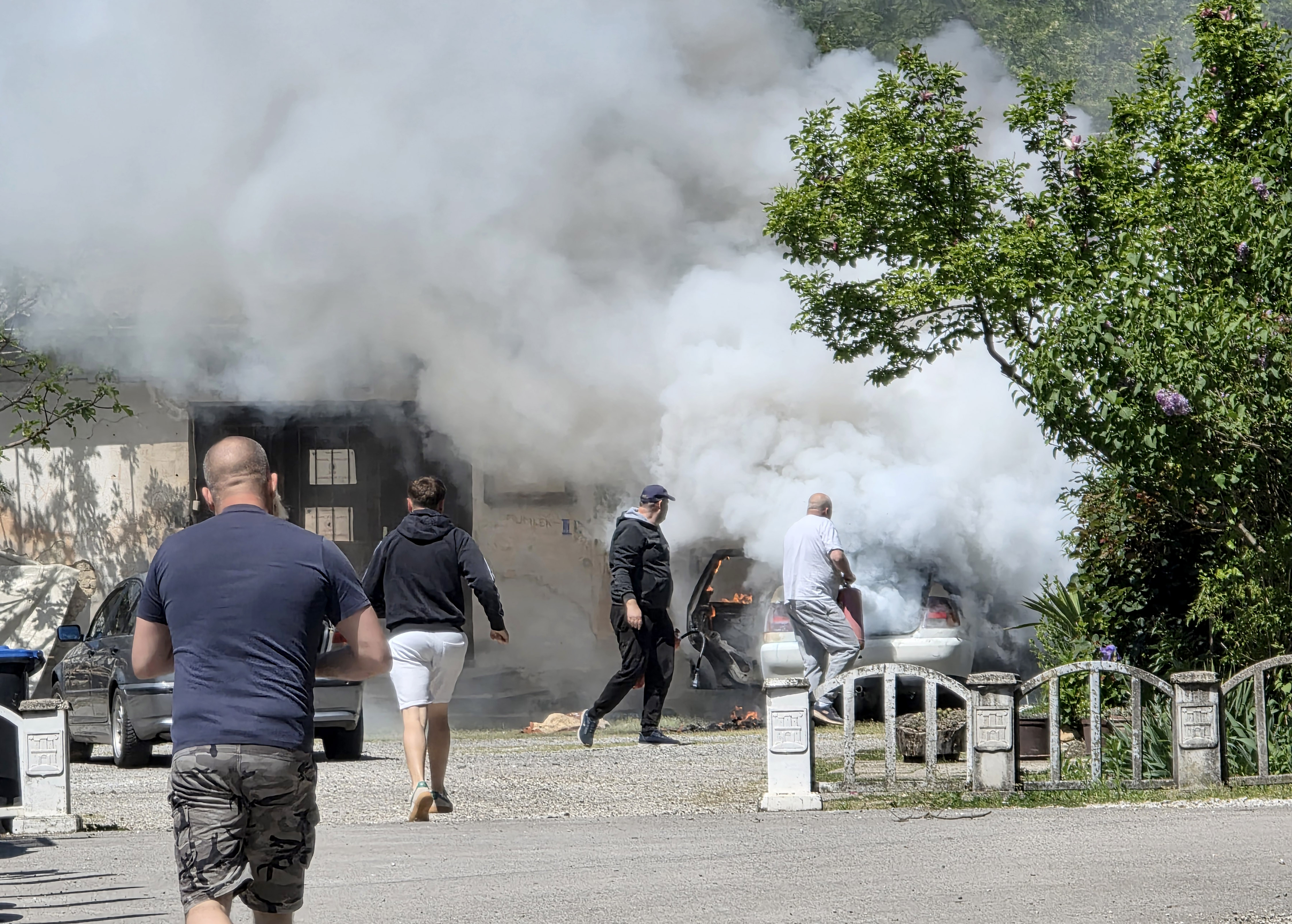 požar, automobil, Dotrščina