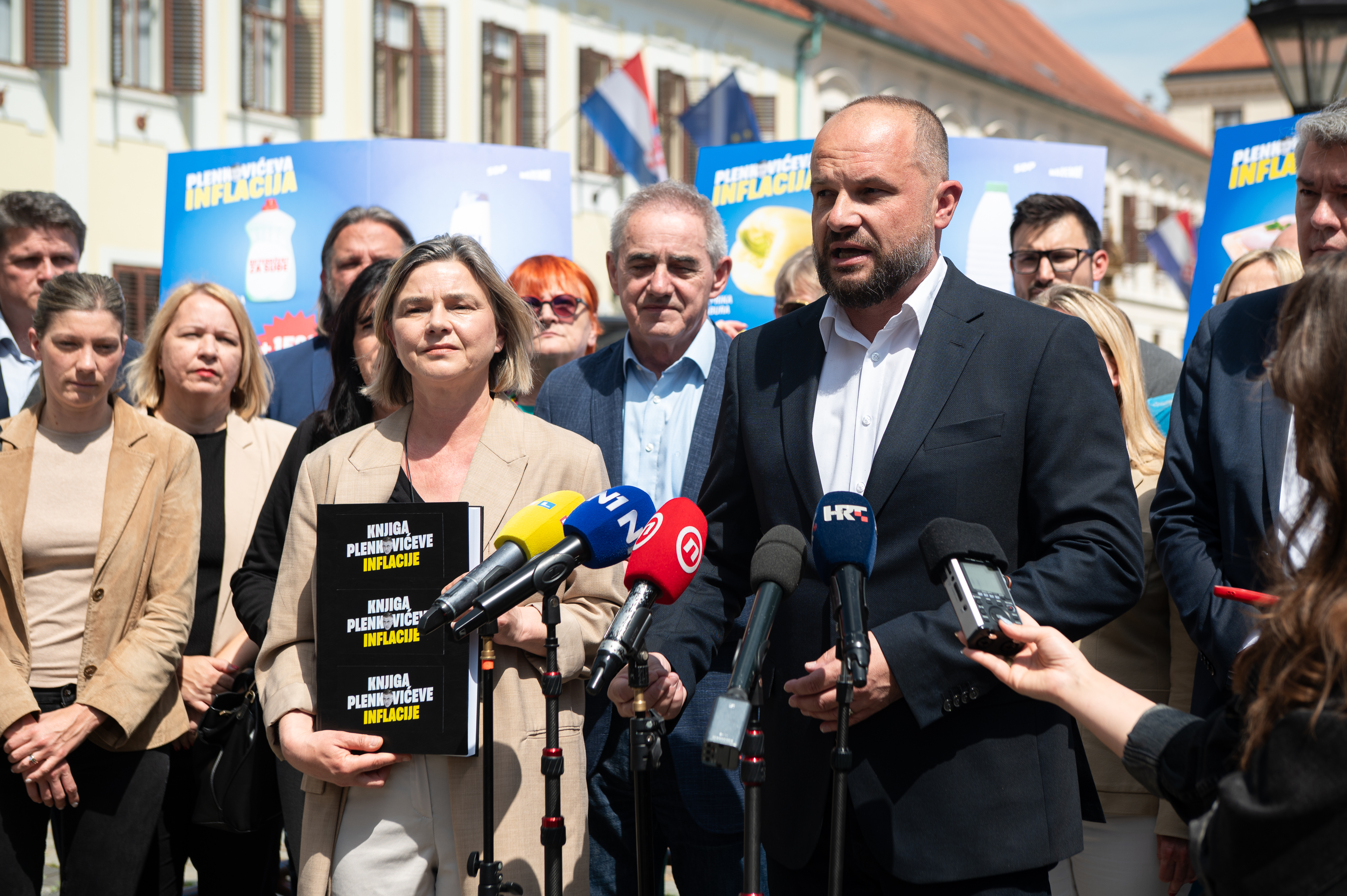 20.05.2026., Markov trg, Zagreb – Konferencija za medije povodom najave zajednicke kampanje SDP-a i Mozemo! „Plenkoviceva inflacija“. Sinisa Hajdas Doncic. Photo: Luka Antunac/PIXSELL