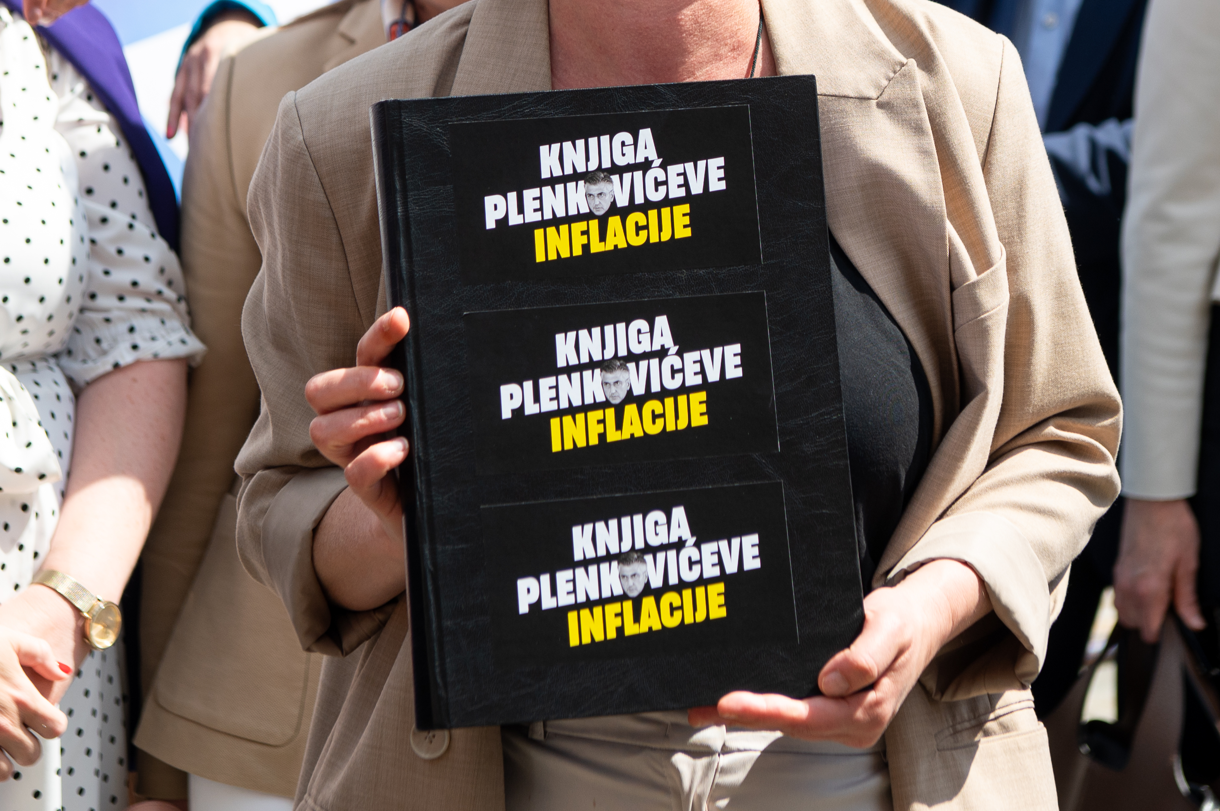 20.05.2026., Markov trg, Zagreb – Konferencija za medije povodom najave zajednicke kampanje SDP-a i Mozemo! „Plenkoviceva inflacija“. Photo: Luka Antunac/PIXSELL