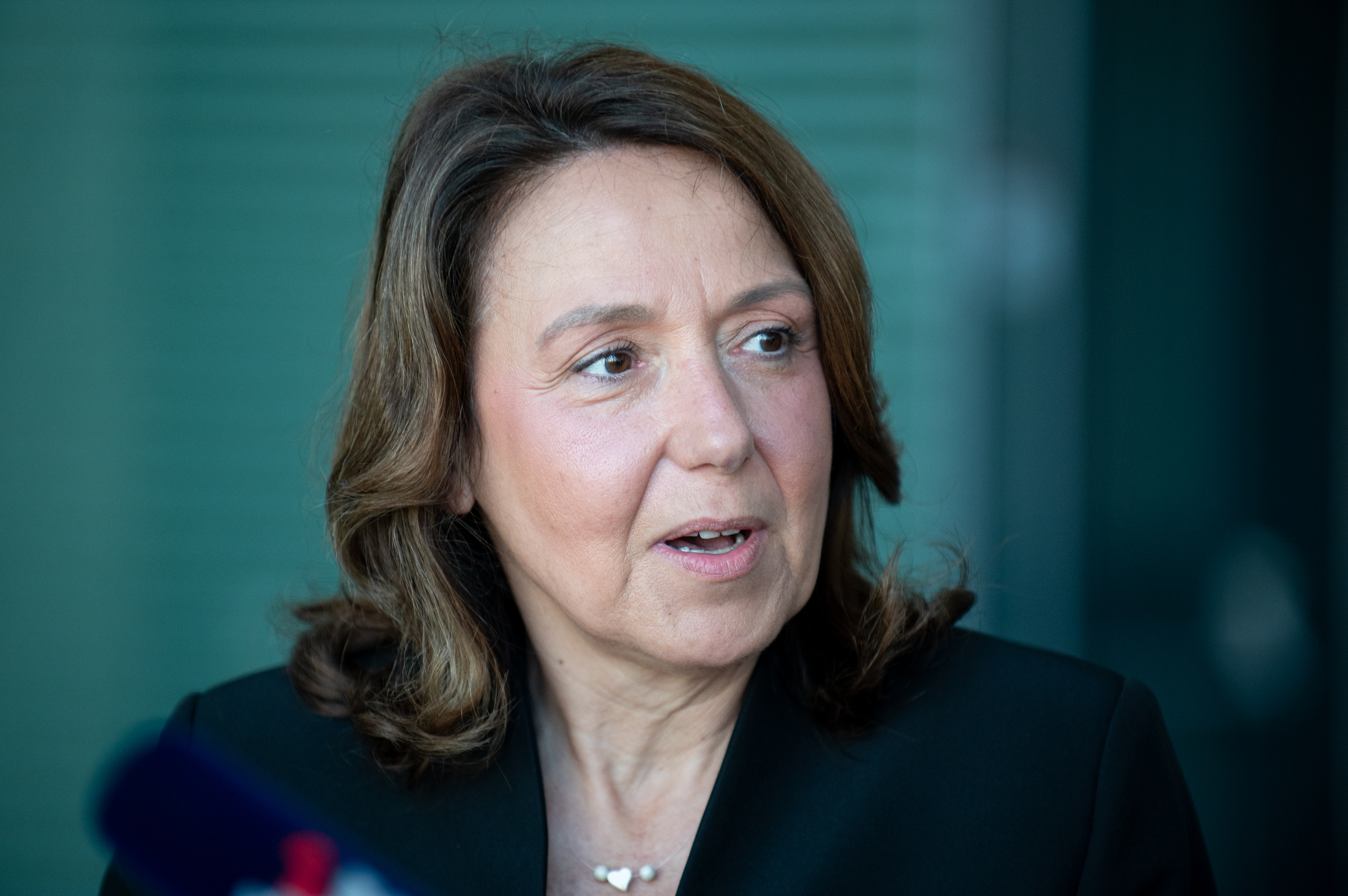 Nacionalna i sveucilisna knjiznica, Zagreb – Izjava za medije nakon zavrsne konferencije u okviru projekta „Uspostavljanje Barnahus modela u Hrvatskoj“. Irena Hrstic. Photo: Luka Antunac/PIXSELL