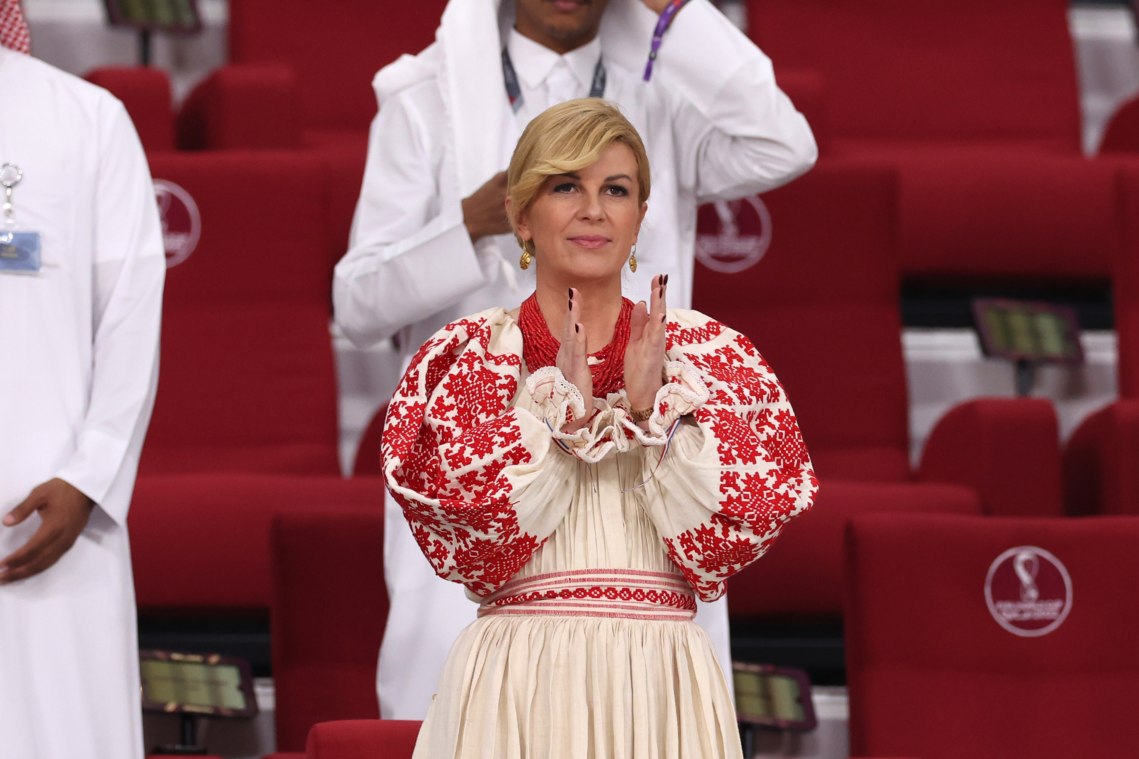 Khalifa International stadion, Katar - FIFA Svjetsko prvenstvo, skupina F, 2. kolo, Hrvatska - Kanada. Gianni Infantino, Kolinda Grabar Kitarovic. Photo: Goran Stanzl/PIXSELL
