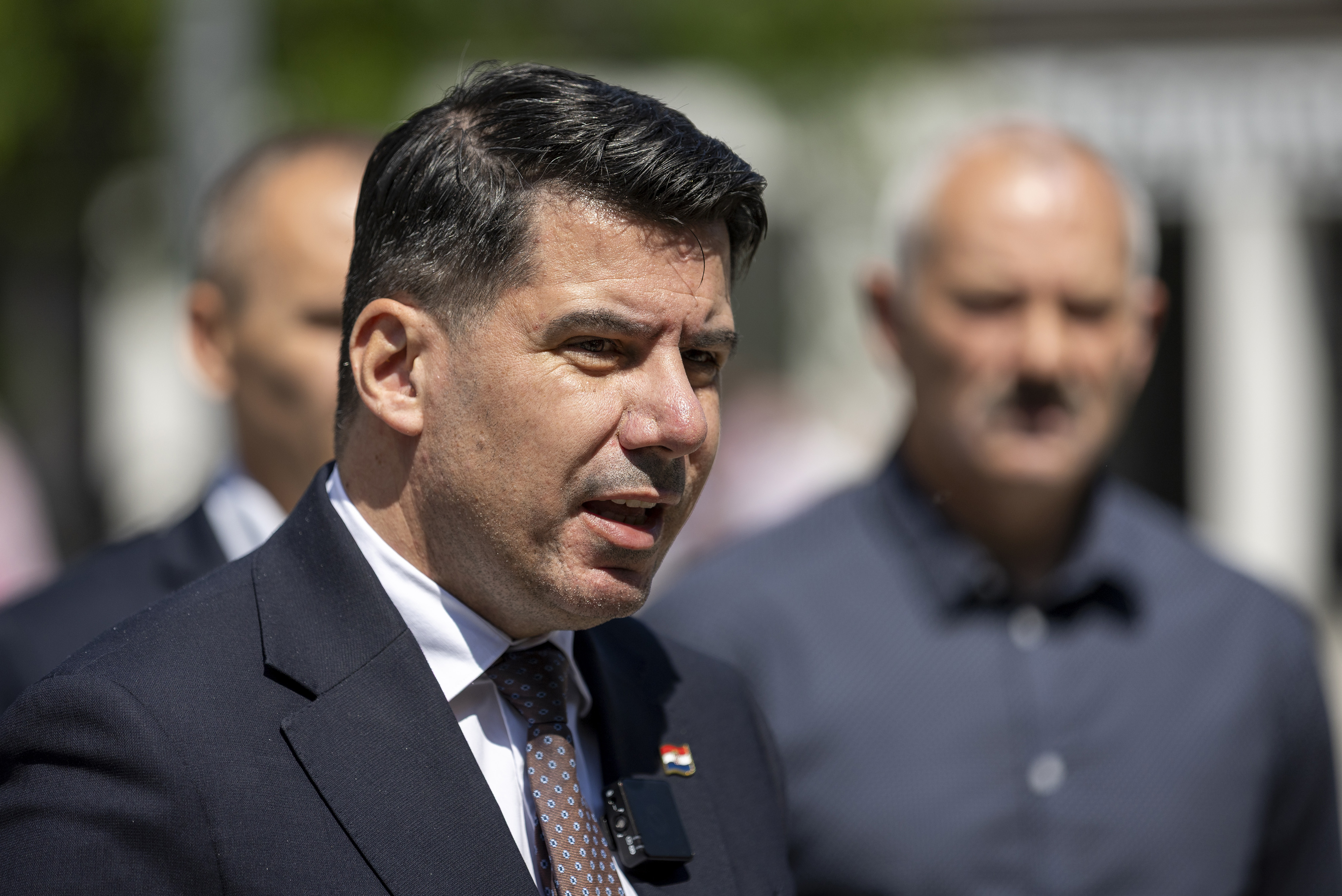 22.05.2026., Osijek - Press konferencija Nikole Grmoje, tema konferencije je: Slucaj Drnis i politicke aktualnosti. Na konferenciji se obratio i zupanijski zastupnik Mosta u Osjecko-baranjskoj zupaniji, Viktor Skaro. Photo: Davor Javorovic/PIXSELL