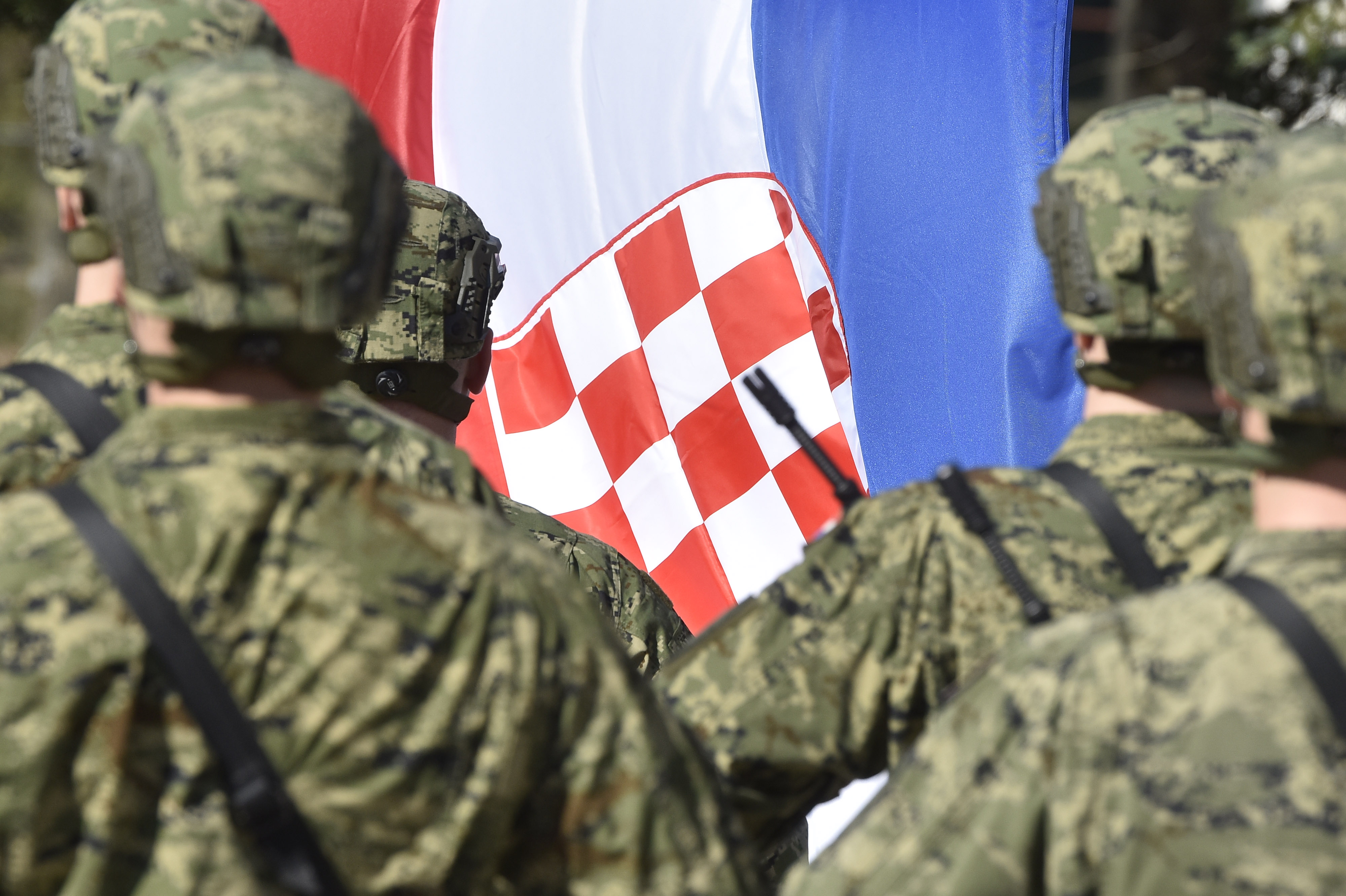 20.03.2026., Knin - Prva svecana prisega rocnika na temeljnom vojnom osposobljavanju u Kninu. Photo: Hrvoje Jelavic/PIXSELL