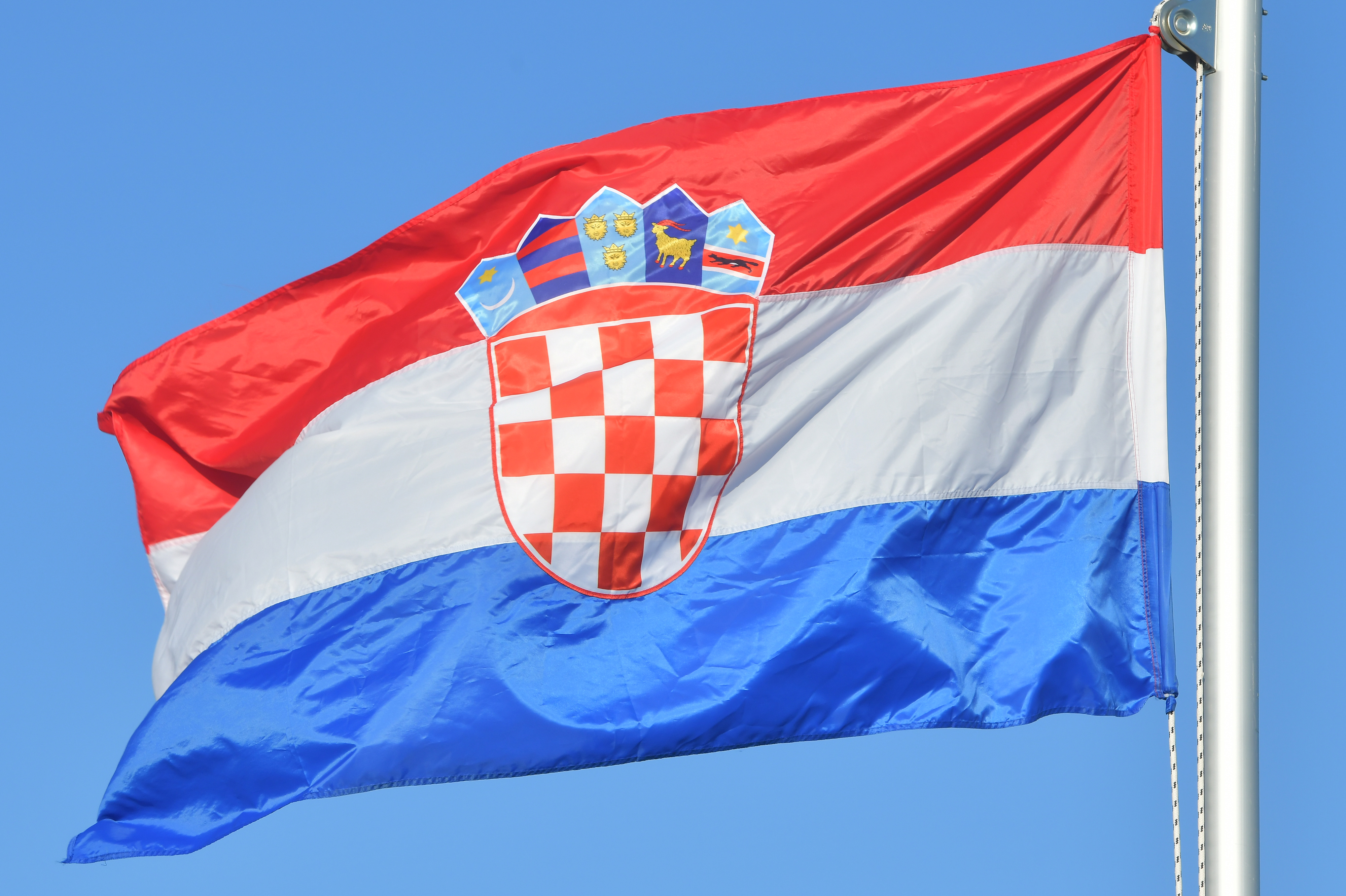 07.07.2026., Sibenik - Hrvatska zastava na jarbolu. Photo: Hrvoje Jelavic/PIXSELL