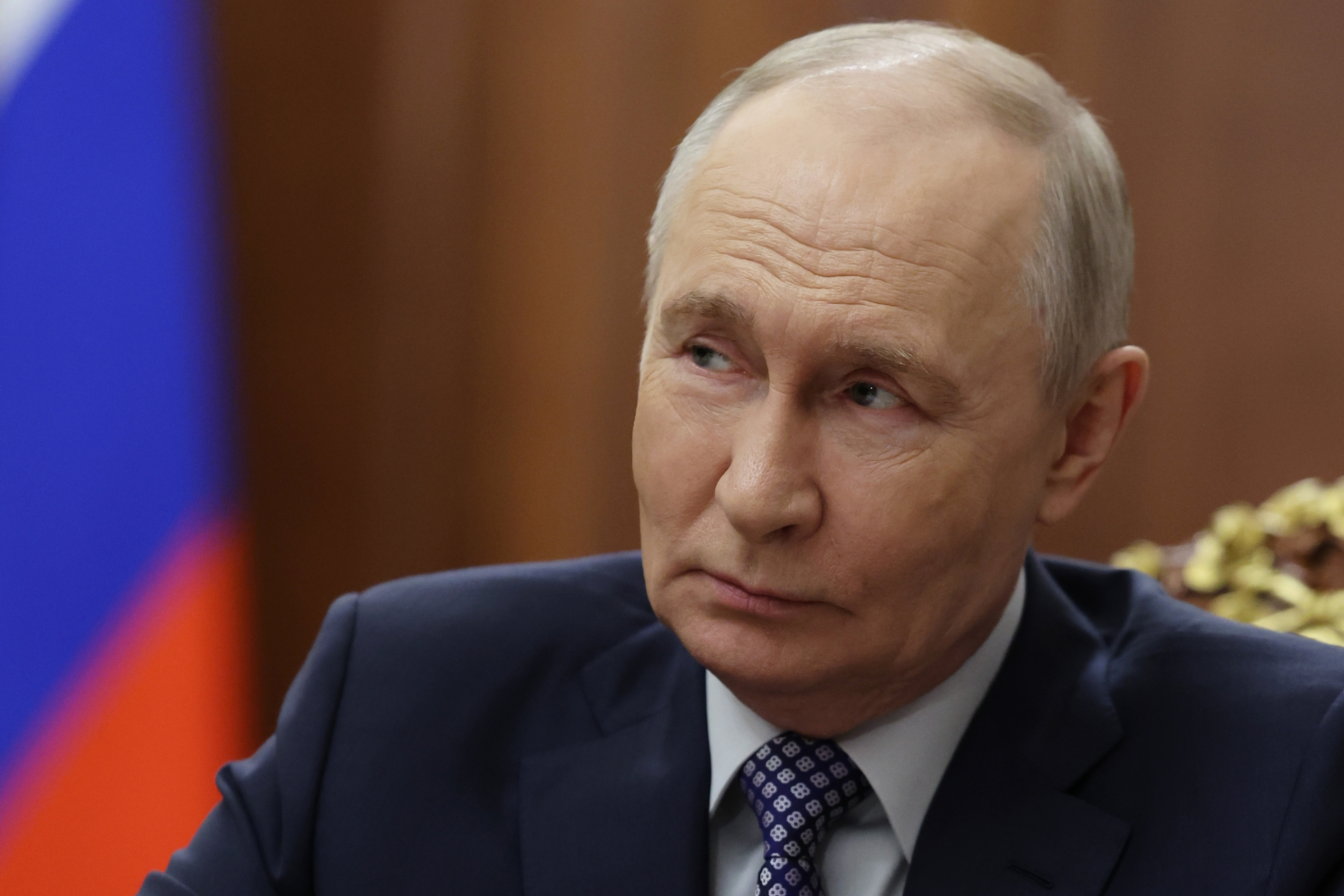 Russian President Vladimir Putin. (Alexander Kazakov/Sputnik, Kremlin Pool Photo via AP)