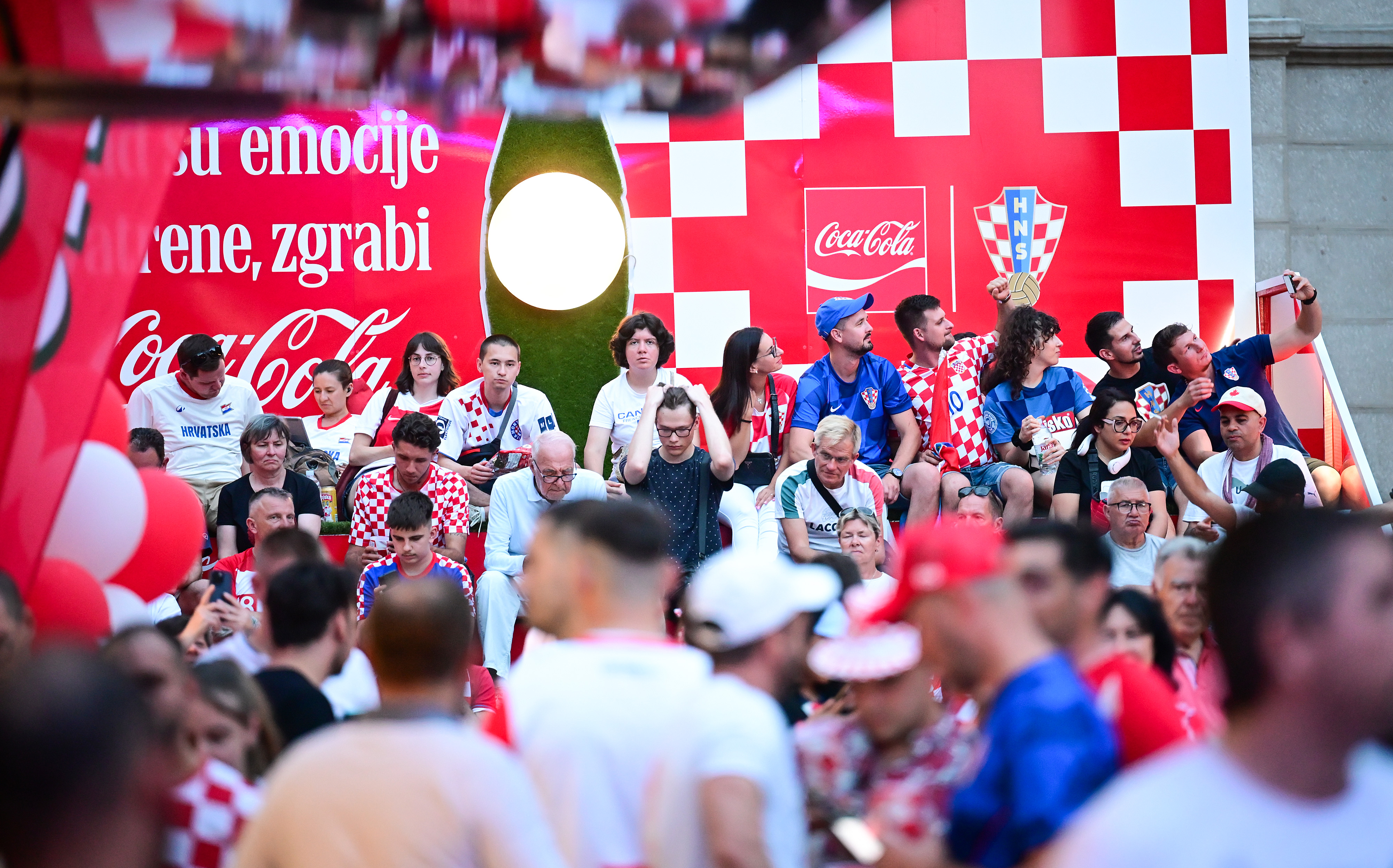 17.06.2026, Zagreb - HNSova najveca navijacka zona na Cvjetnom trgu za javno gledanje Svjetskog prvenstva. Photo: Lucija Ocko/PIXSELL
