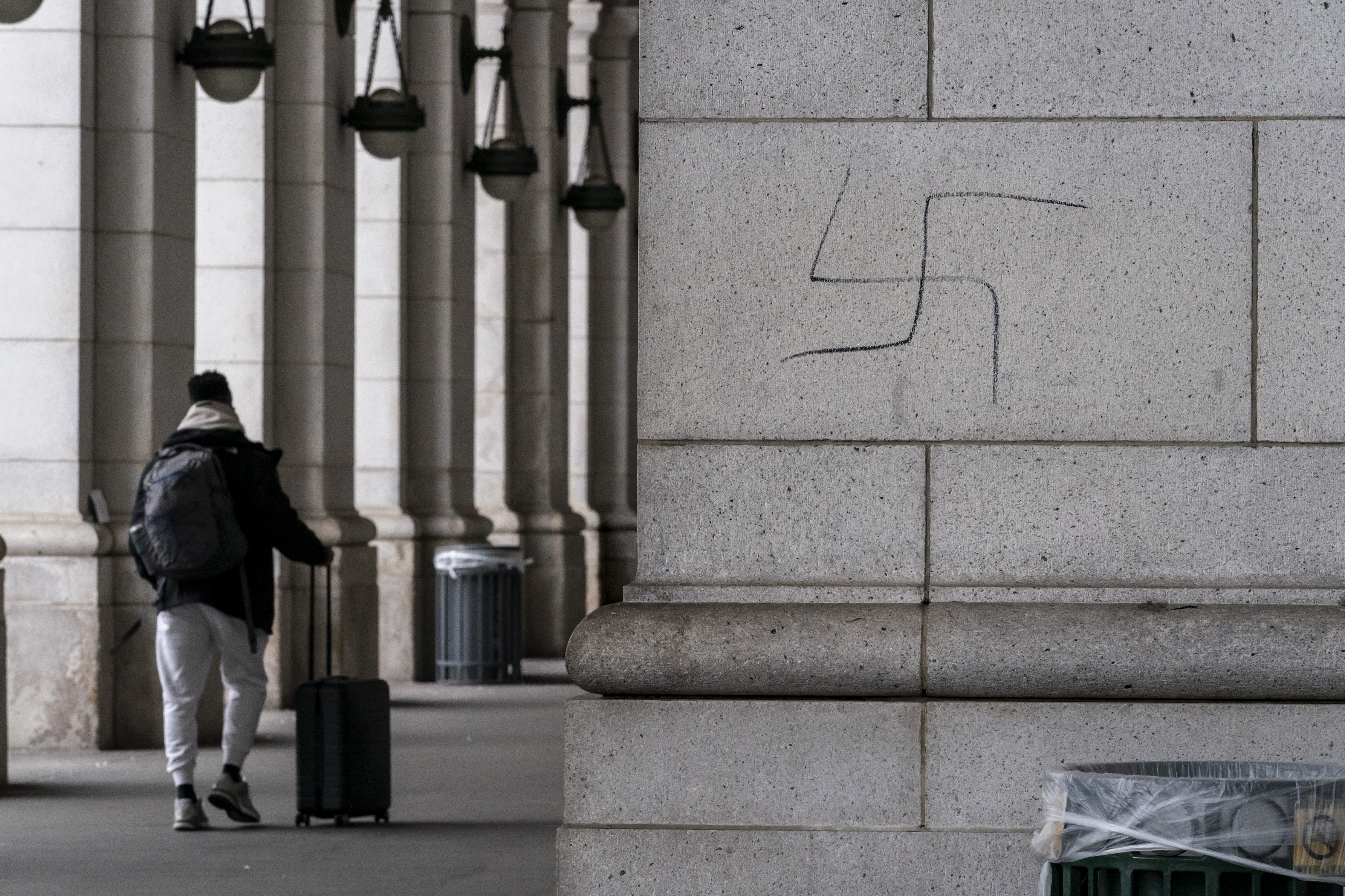 A hand-drawn swastika. (AP Photo/J. Scott Applewhite, File)