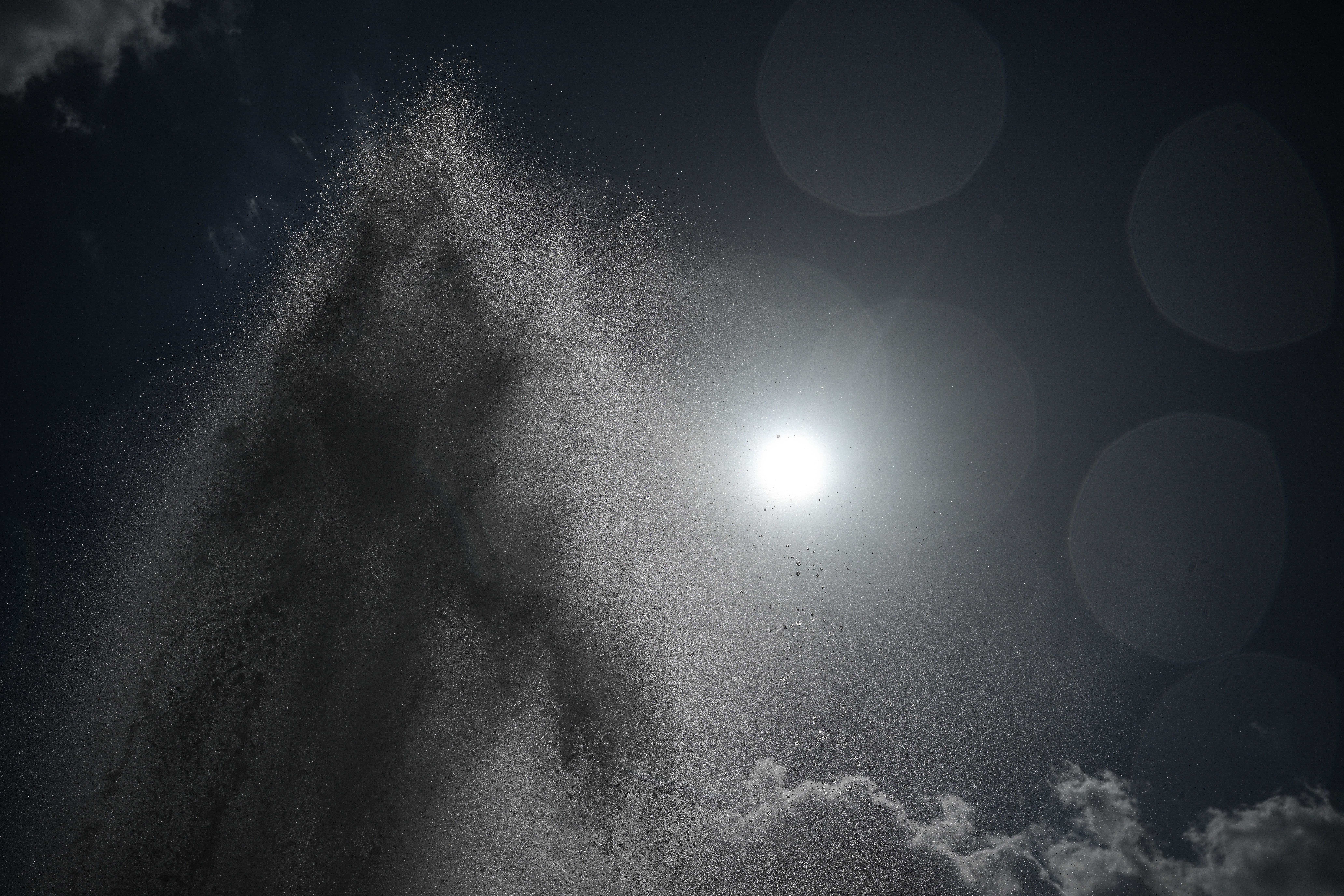 This photography shows water at the Trocadero Fountain during a heatwave in Paris on June 22, 2026
