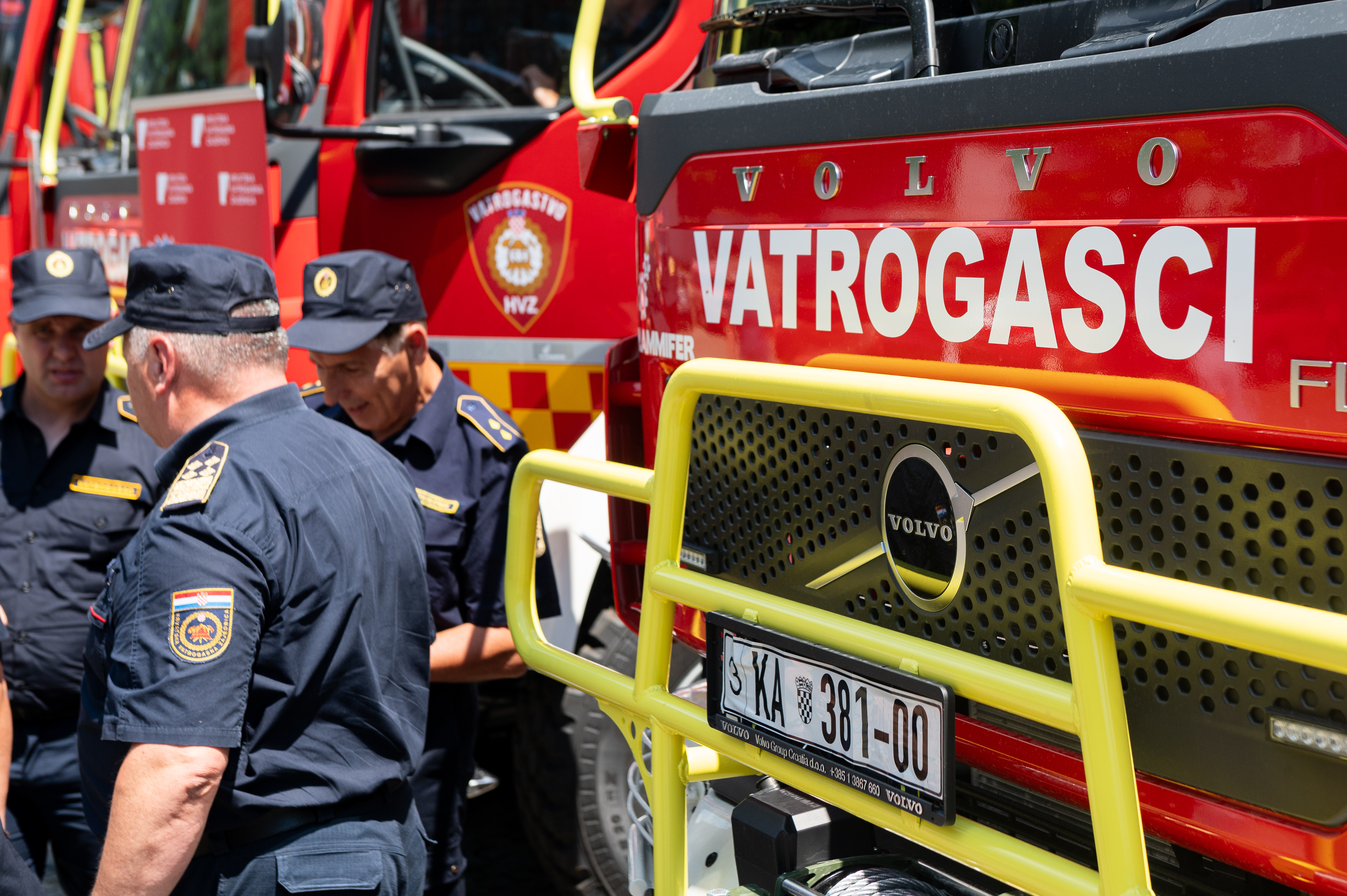 Svecanost dodjele novih vatrogasnih vozila za gasenje sumskih pozara u Drzavnoj vatrogasnoj skoli. Photo: Luka Antunac/PIXSELL