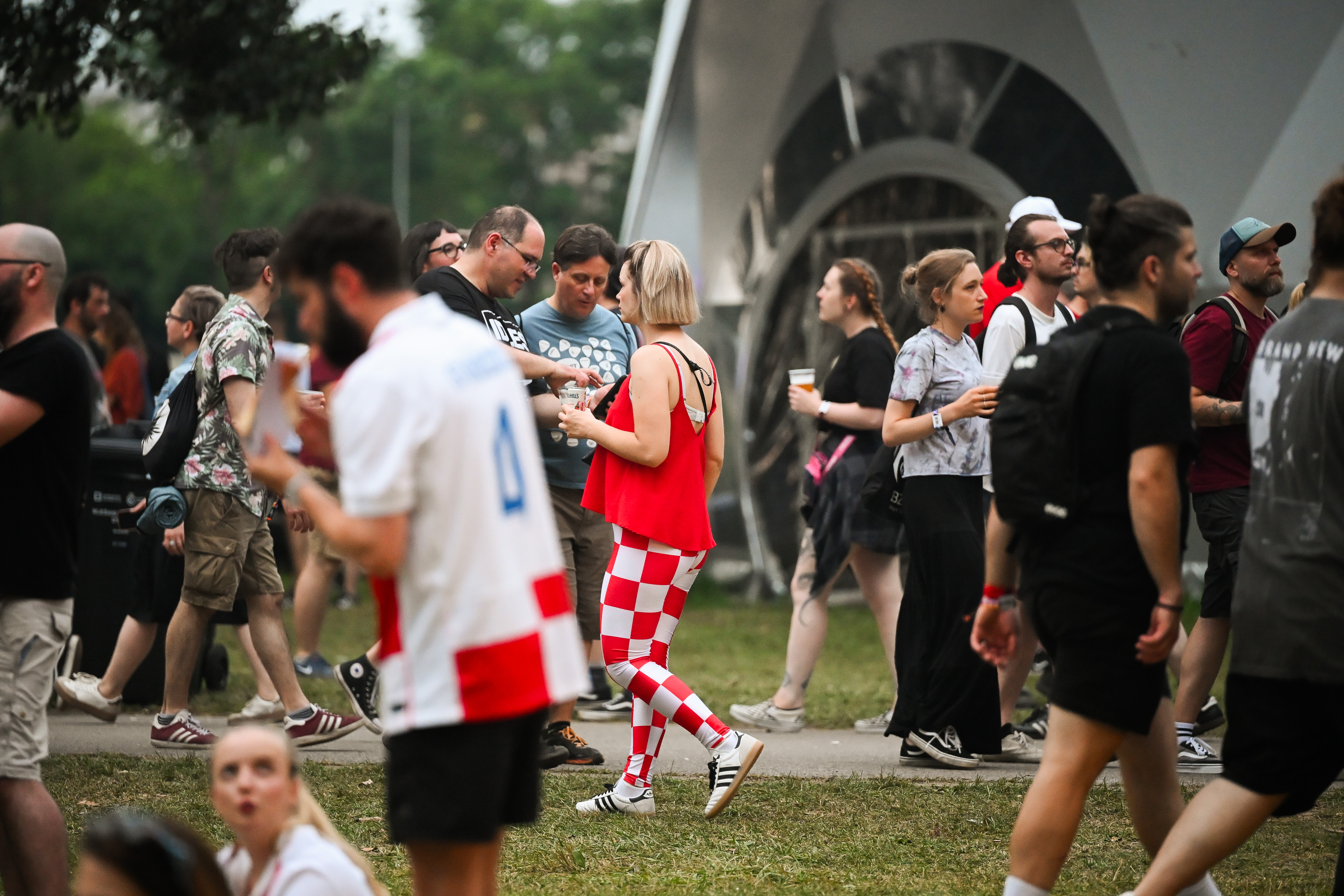 23.06.2026., Zagreb - Navijacki rekviziti na InMusic festivalu uoci danasnje utakmice. Photo: Lucija Ocko/PIXSELL