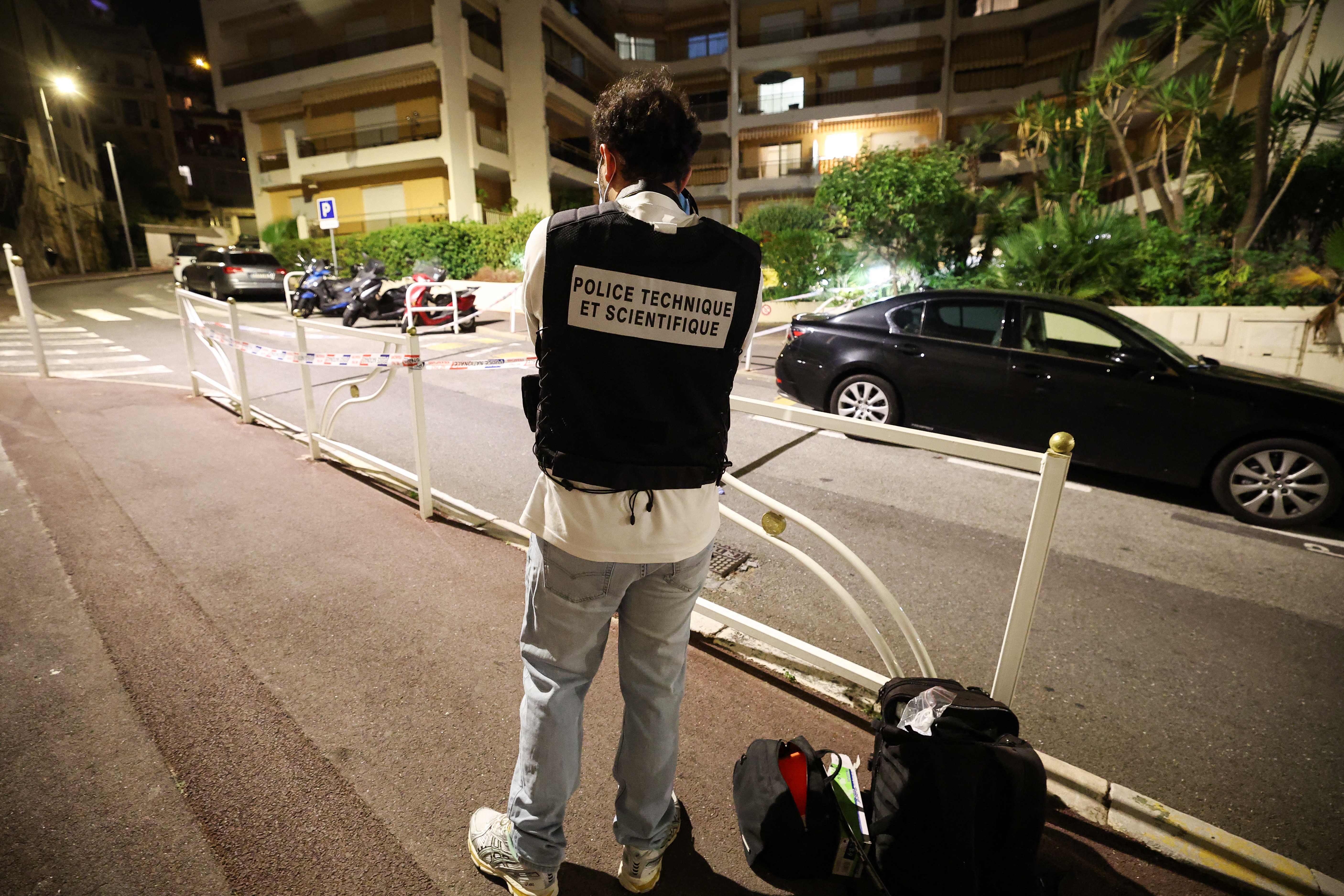 A forensic science police officer stands near the area of an explosion that occurred in a residential building in Monaco, near the border with France on June 29, 2026.